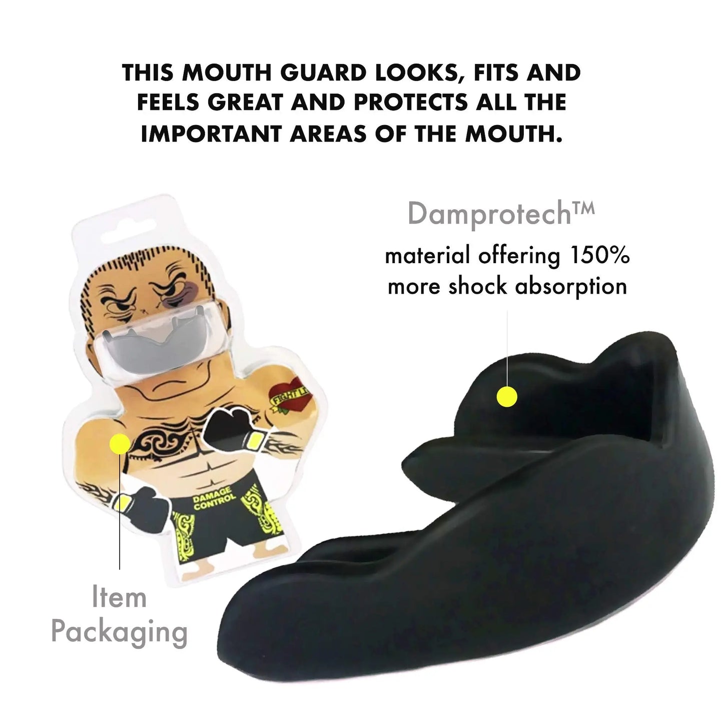 DAMAGE CONTROL High Impact Mouth Guard, Mouthguards for Sports, Boxing, Roller Derby, Hockey, Lacrosse Mouth Guard, Mouth Guards with Ultra Fit and Protection Against Shock The Champ Gear
