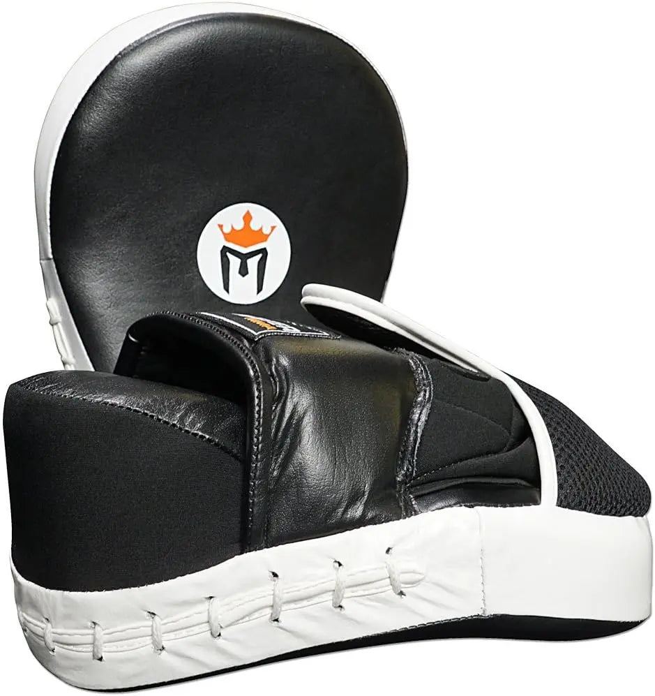 Meister Cowhide Leather Curved Focus Mitts w/Wrist Support (Pair) The Champ Gear