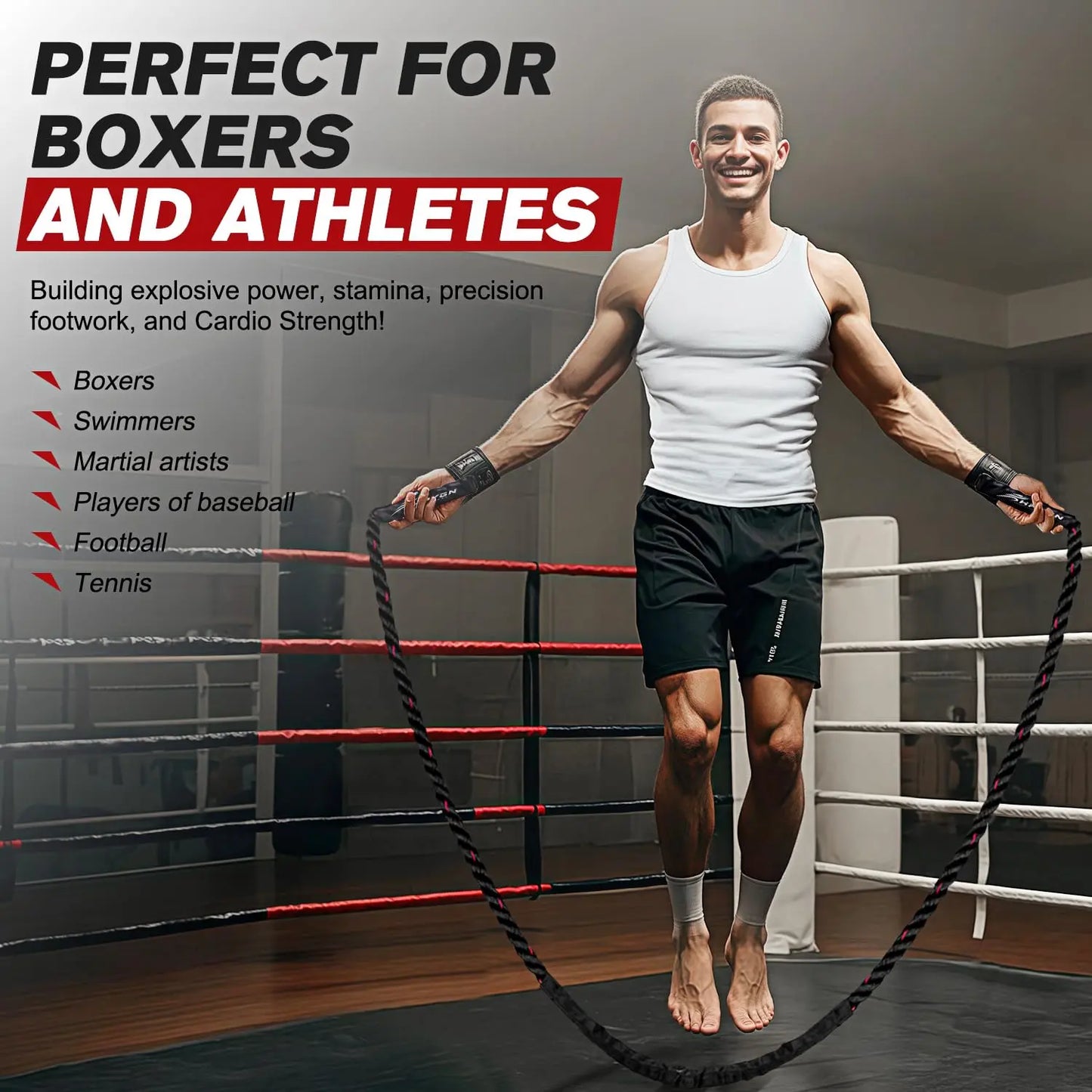 Jump Rope, Weighted Jump Ropes for Men women, 2.8lb 3.8lb 5lb Heavy Skipping Rope for Exercise, Adult Jumpropes for Home Workout, Boxing, Cardio, Improve Strength, Total Body Workout Equipment The Champ Gear