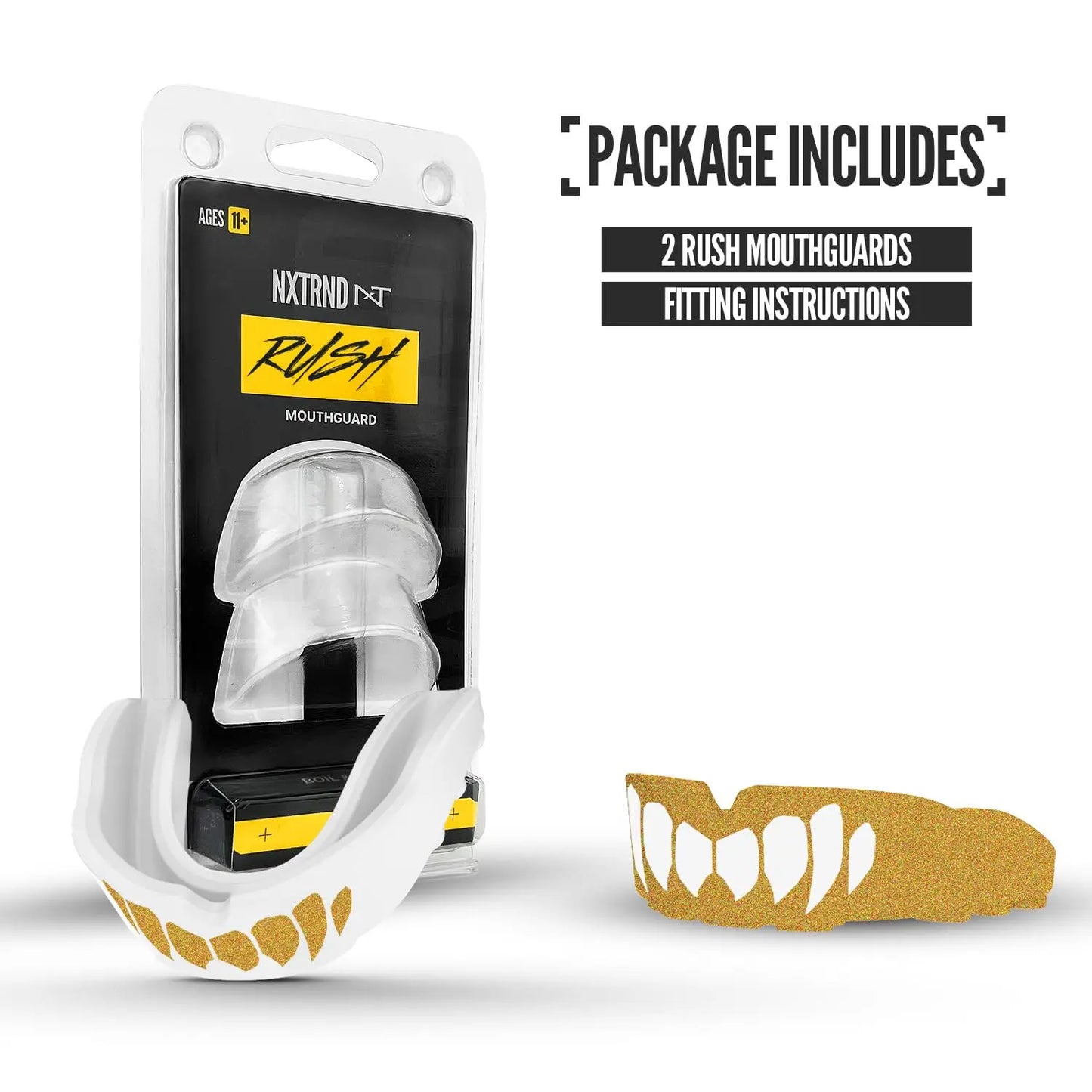 2 Pack Nxtrnd Rush Mouth Guard for Boxing and Other Sports (Neon Yellow) The Champ Gear