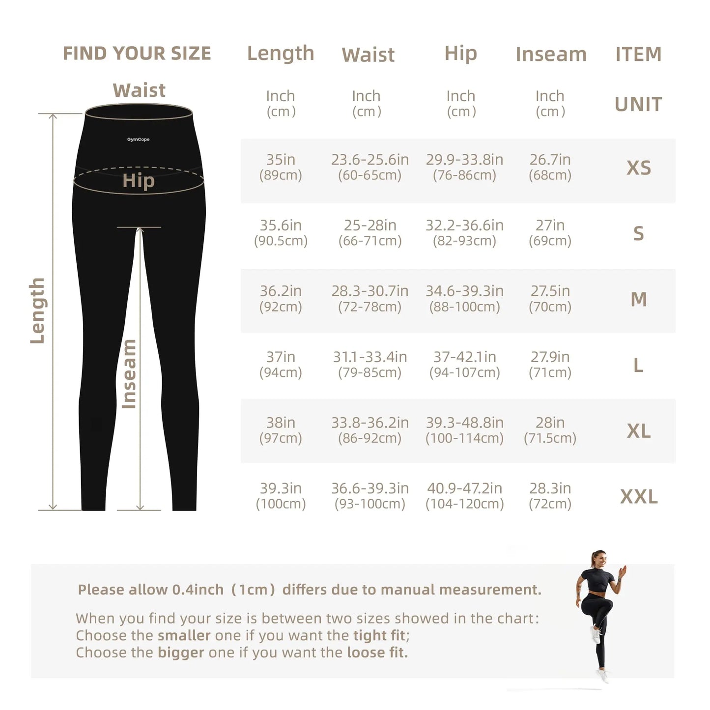 GymCope Leggings for Women with Tummy Control, 3 Pockets Yoga Pants, Non-See-Through Fabric for Yoga, Running, Gym The Champ Gear