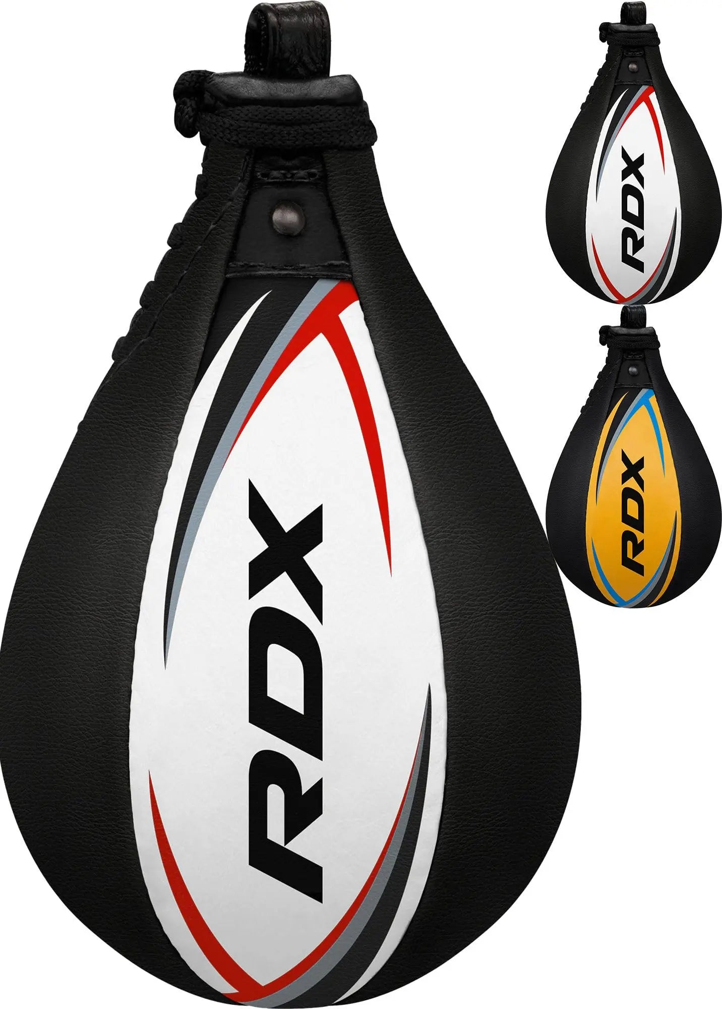 RDX Speed Bag Boxing Ball with Hanging Swivel Set, Genuine Leather Dodge Striking Mount Kit Heavy Duty, MMA Muay Thai Punching Fitness Workout Kicking Martial Arts Training The Champ Gear