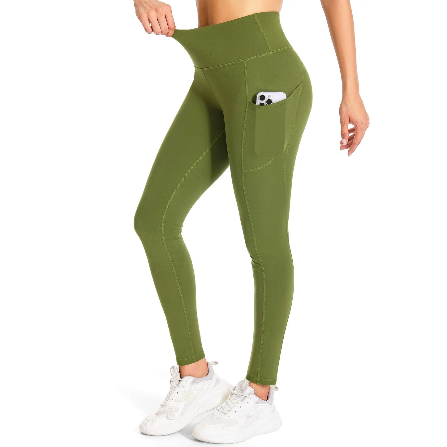 GymCope Leggings for Women with Tummy Control, 3 Pockets Yoga Pants, Non-See-Through Fabric for Yoga, Running, Gym The Champ Gear