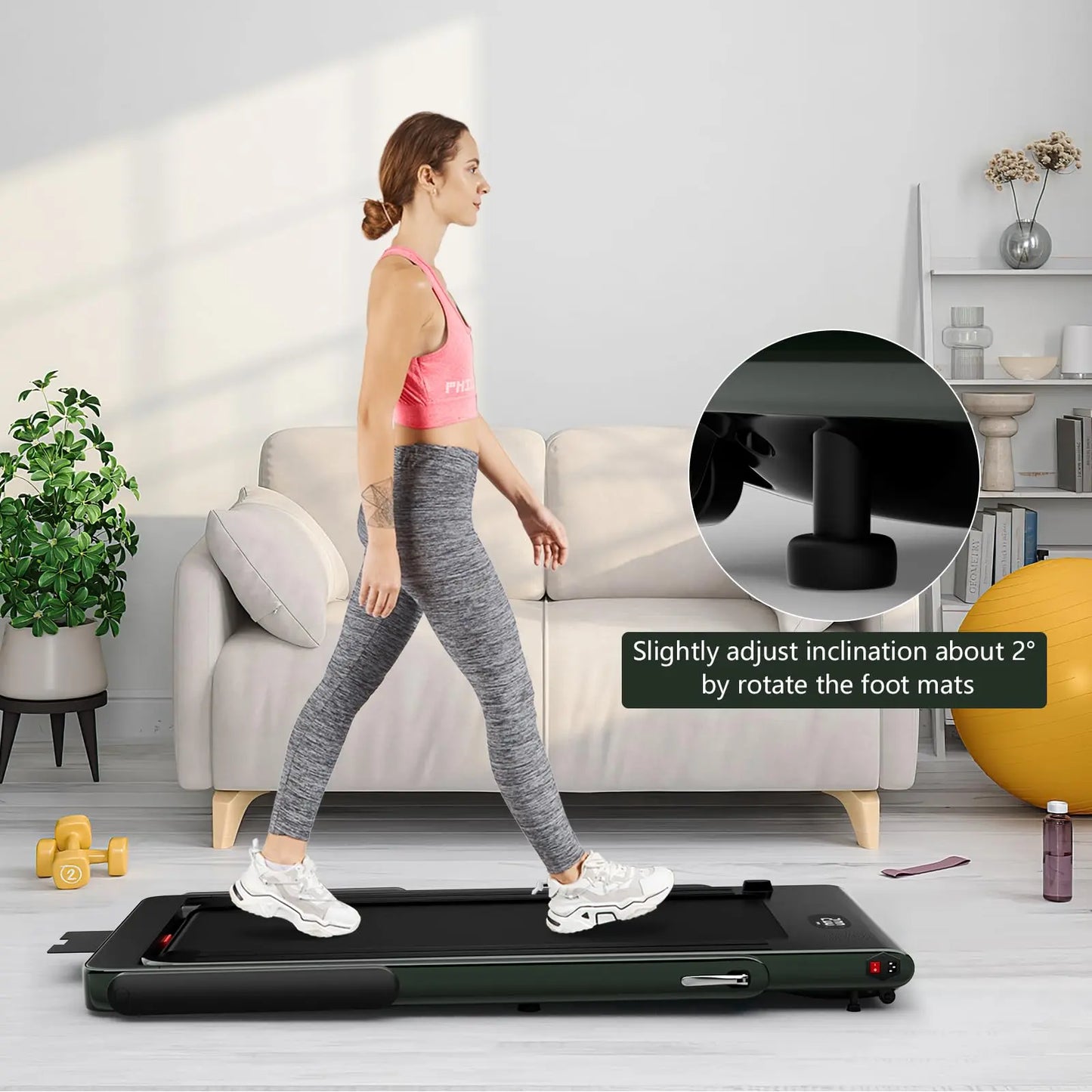 Goplus 2 in 1 Folding Treadmill, 2.25HP Under Desk Electric Treadmill, Installation-Free with Bluetooth Speaker, Remote Control and LED Display, Walking Jogging for Home Office Use The Champ Gear