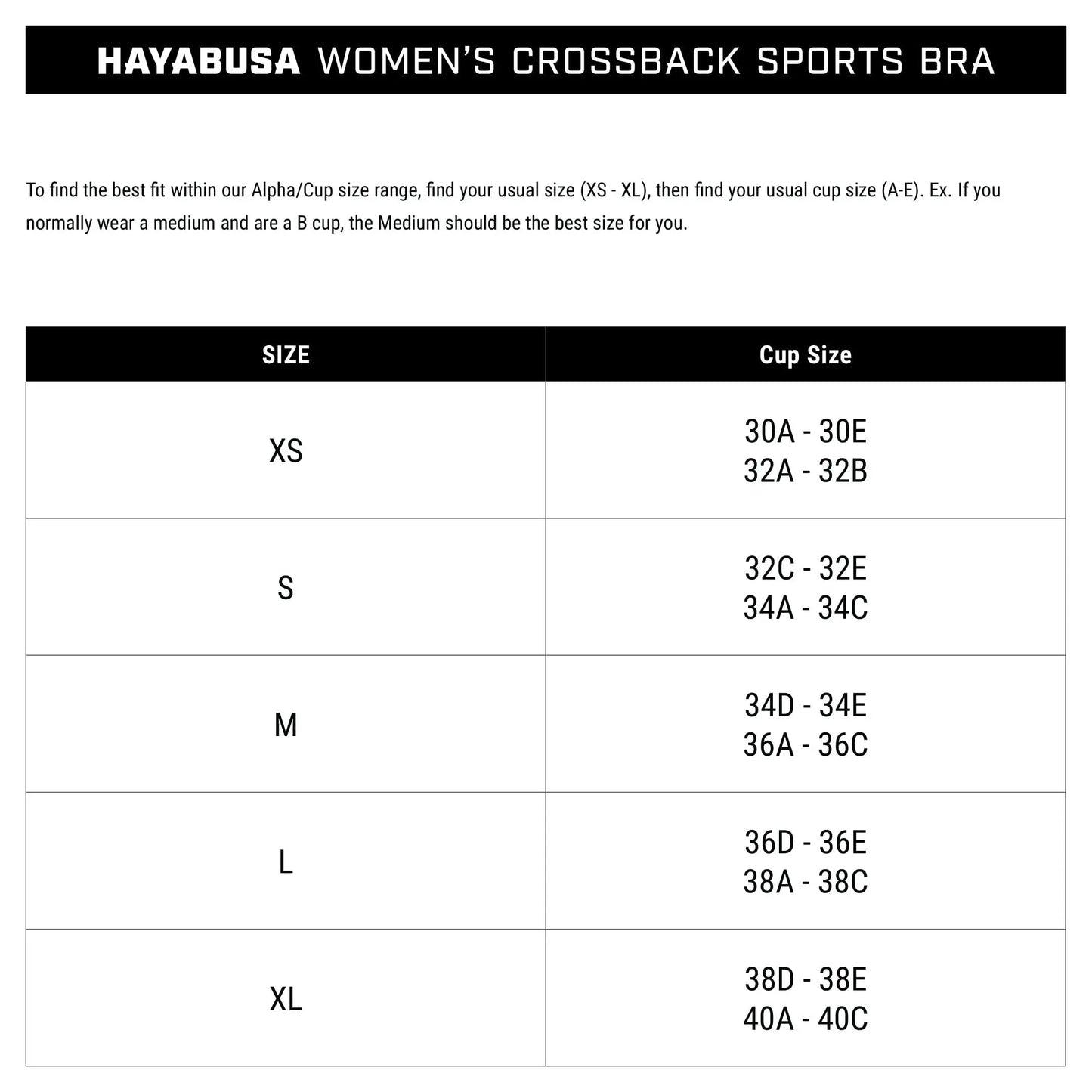 Hayabusa Women's Crossback Sports Bra The Champ Gear