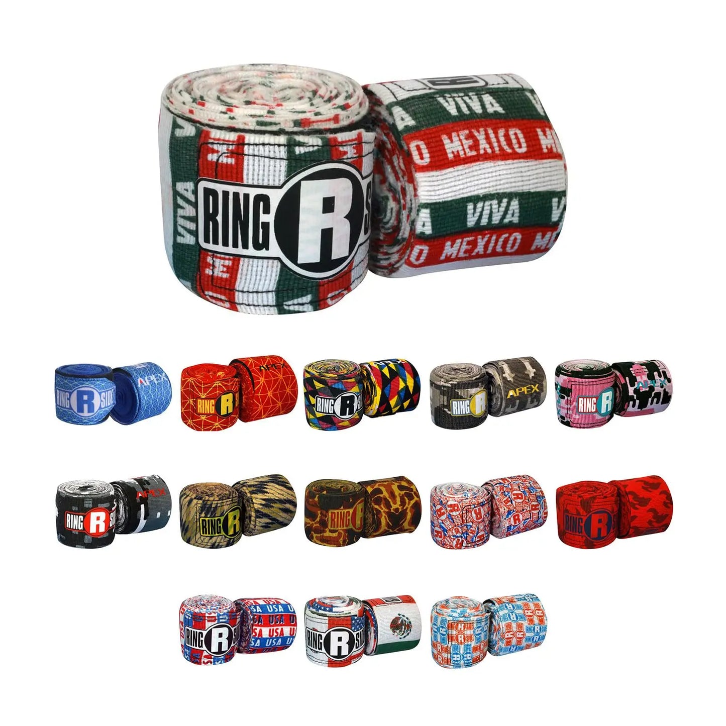 Ringside Apex 130” Boxing Hand Wraps Pair - Durable, Elastic Training Wraps with Hook & Loop Closure, Multi-Color Options, Perfect for MMA, Muay Thai, Kickboxing The Champ Gear