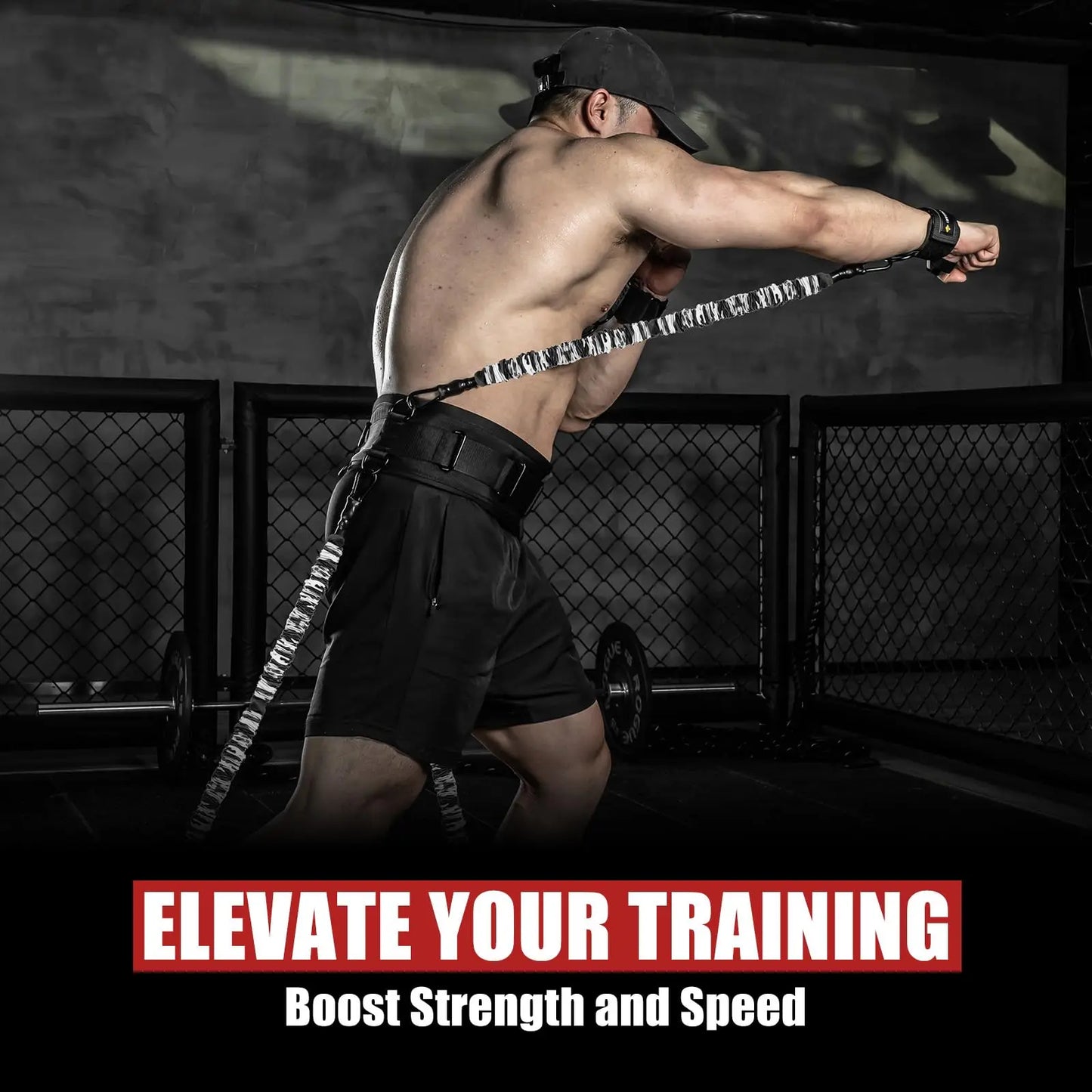 MANUEKLEAR Shadow Boxing Resistance Bands for MMA and Martial Arts, Three Resistance Levels of Full Body Resistance Bands for Boxing Fitness to Enhance Speed and Power The Champ Gear