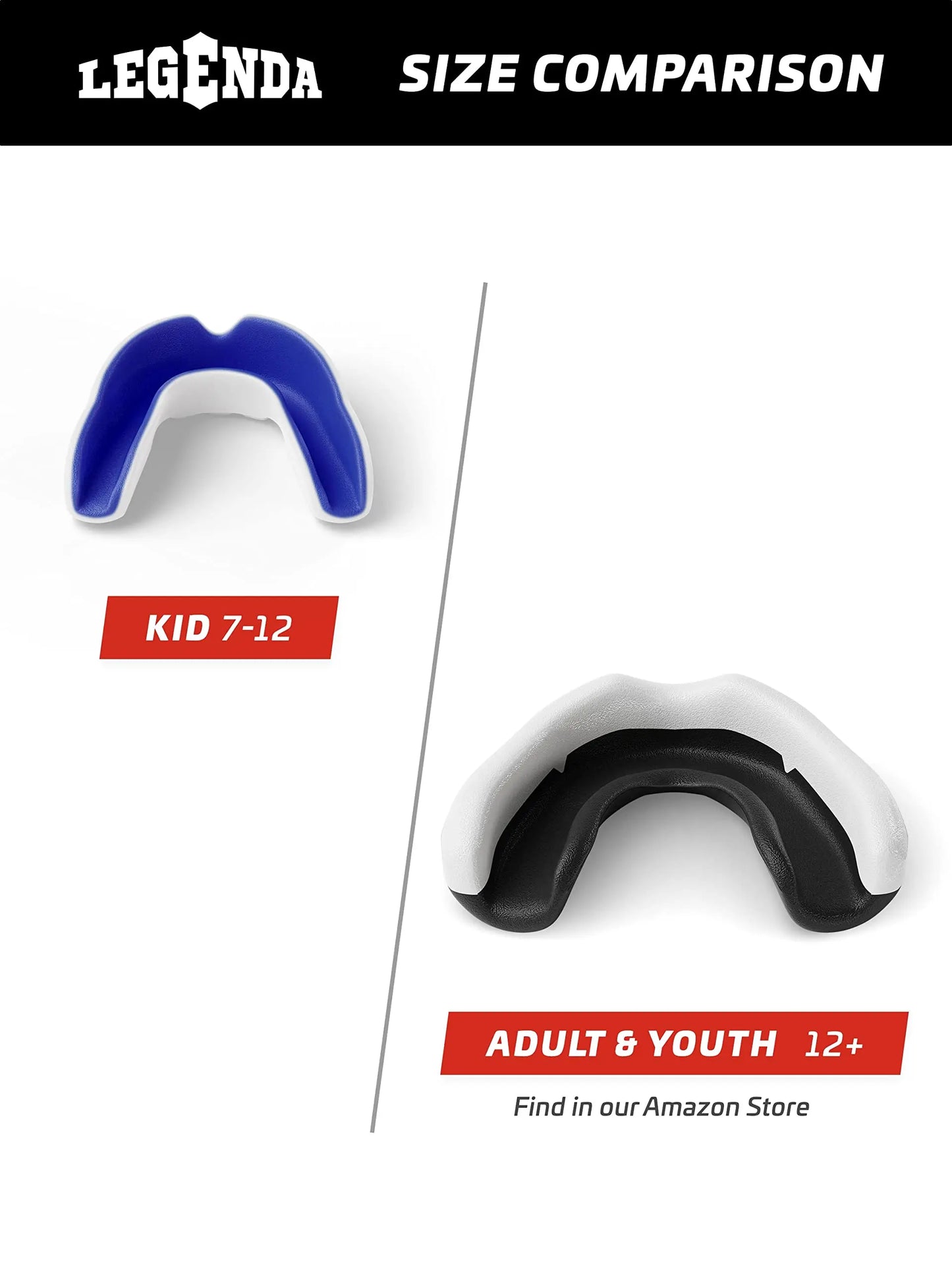 Legenda Sports Mouthguard for Kids (w/Case), Professional Mouthguard for Boxing, MMA, Karate, Football, BJJ, Martial Arts, Rugby, Lacrosse, Hockey (White/Blue) The Champ Gear
