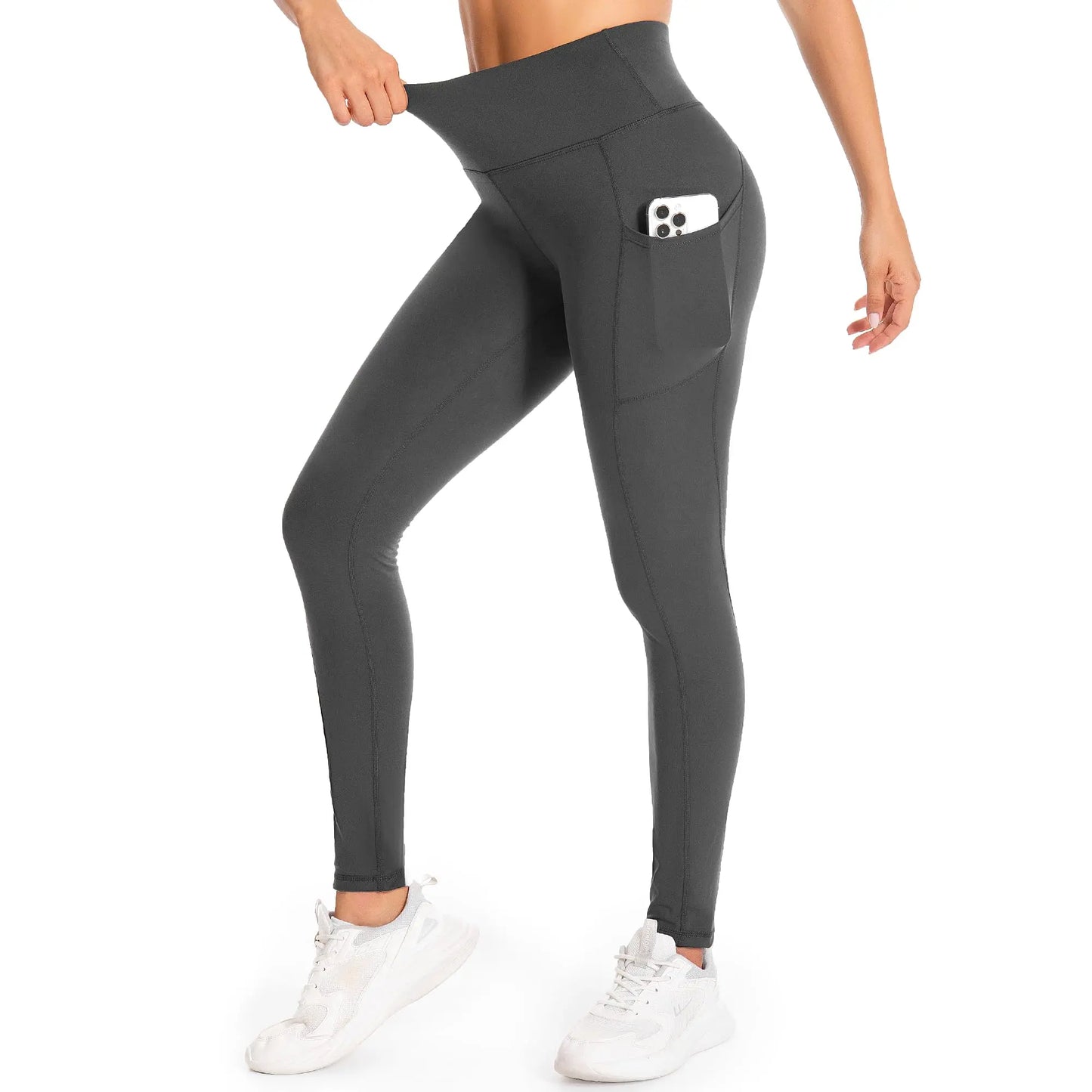 GymCope Leggings for Women with Tummy Control, 3 Pockets Yoga Pants, Non-See-Through Fabric for Yoga, Running, Gym The Champ Gear