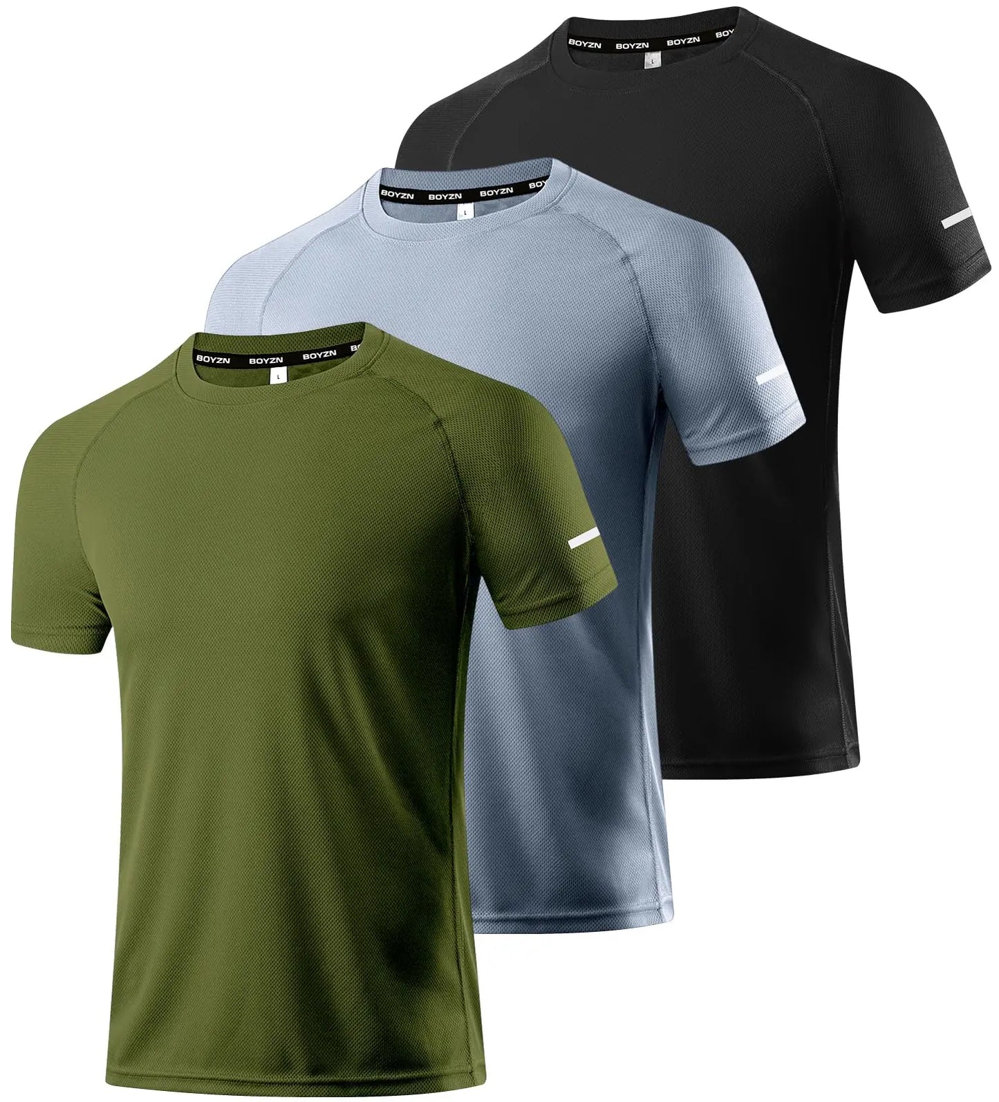 Boyzn 1, 3 or 5 Pack Men's Workout Running Shirts, Dry Fit Moisture Wicking T-Shirts, Sports Gym Athletic Short Sleeve Shirts The Champ Gear