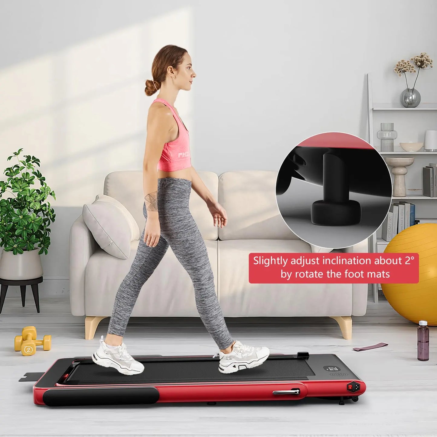 Goplus 2 in 1 Folding Treadmill, 2.25HP Under Desk Electric Treadmill, Installation-Free with Bluetooth Speaker, Remote Control and LED Display, Walking Jogging for Home Office Use The Champ Gear