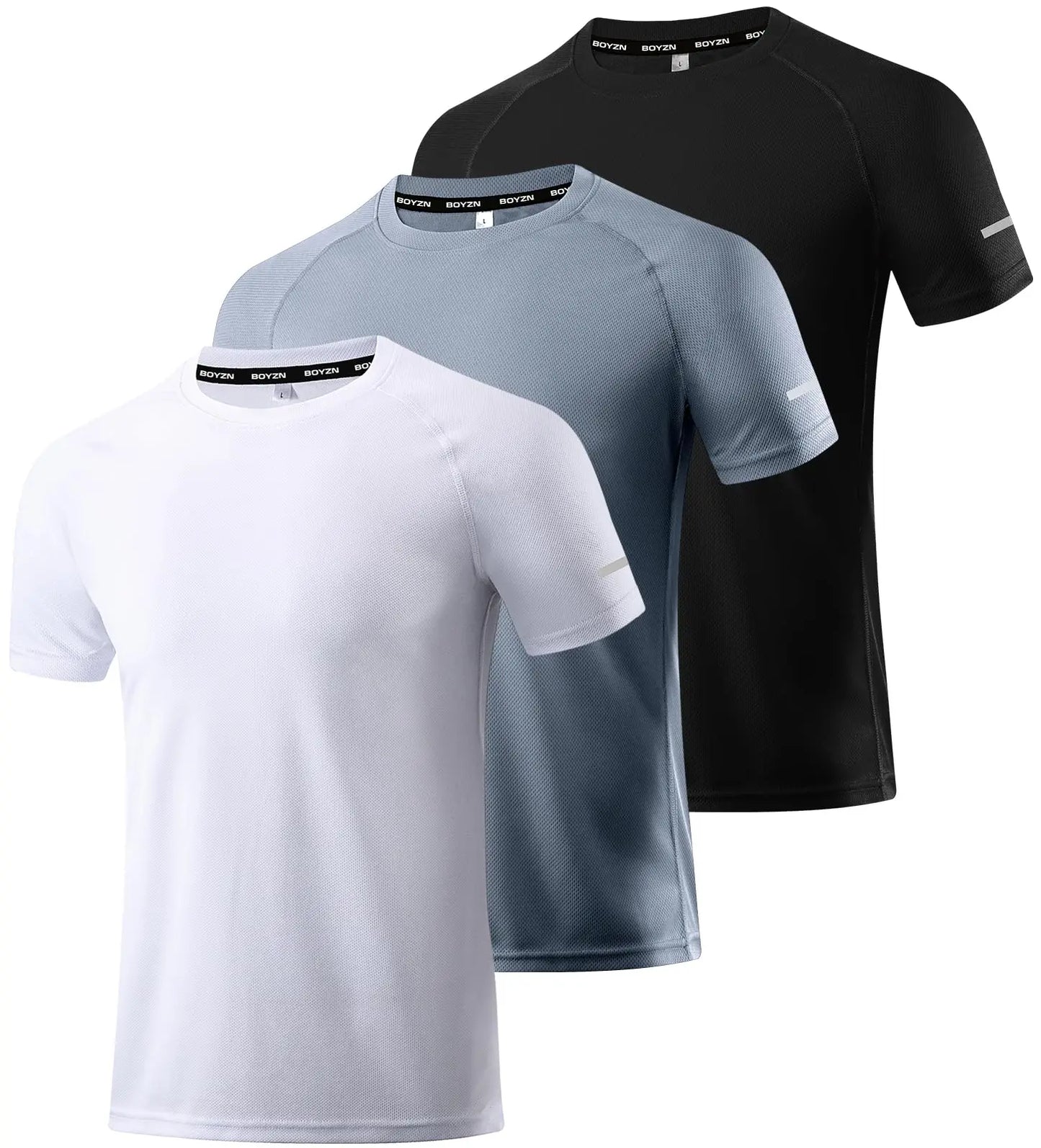 Boyzn 1, 3 or 5 Pack Men's Workout Running Shirts, Dry Fit Moisture Wicking T-Shirts, Sports Gym Athletic Short Sleeve Shirts The Champ Gear