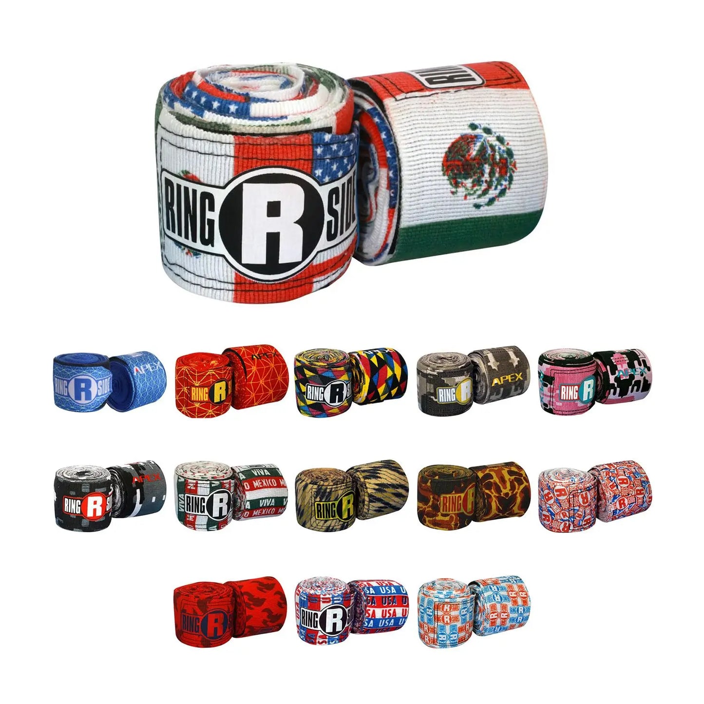 Ringside Apex 130” Boxing Hand Wraps Pair - Durable, Elastic Training Wraps with Hook & Loop Closure, Multi-Color Options, Perfect for MMA, Muay Thai, Kickboxing The Champ Gear