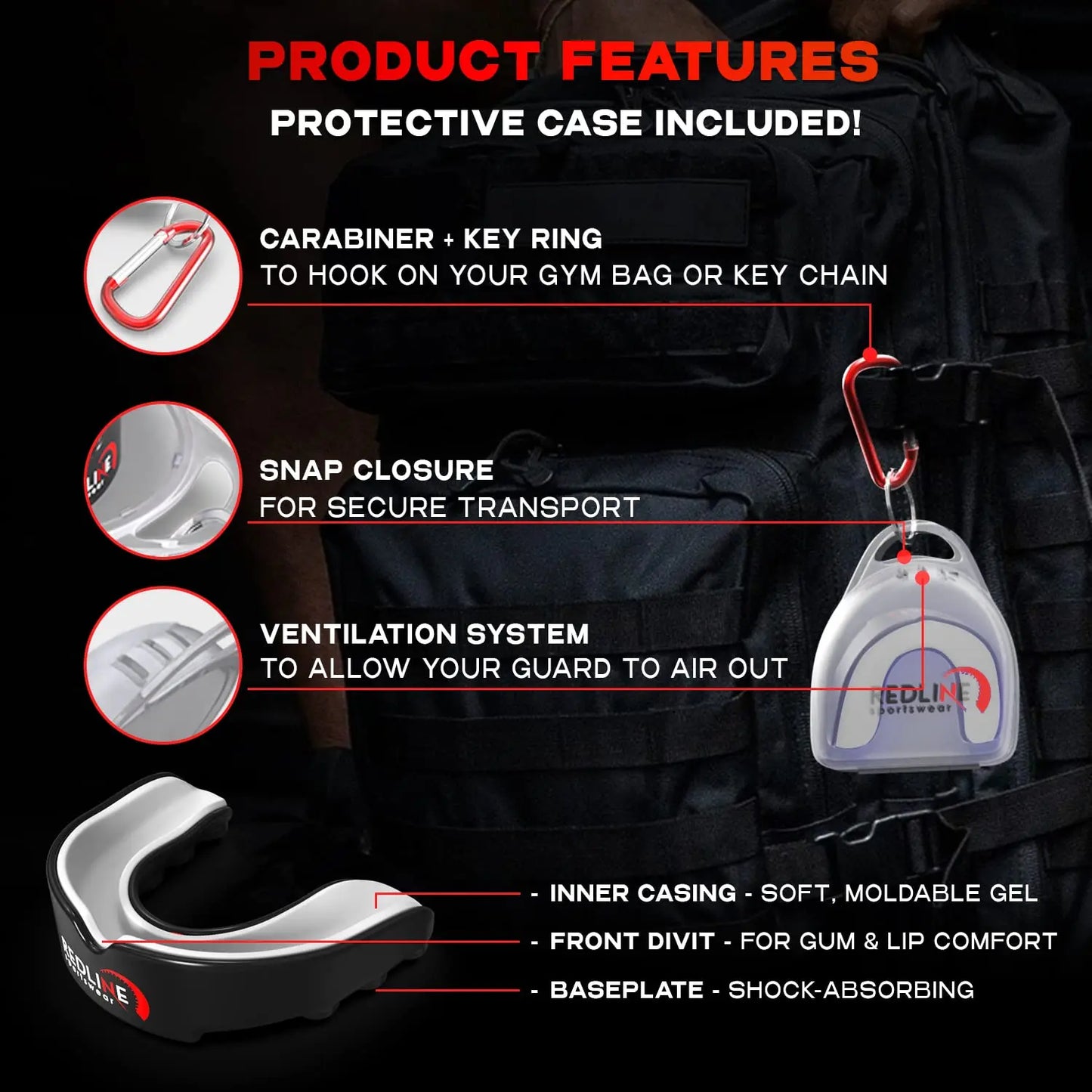 Premium Custom Molded Boxing Mouth Guard with case, Professional Mouth Guard for Braces for Sports | BPA Free Sports Mouth Guard for Football, Hockey, Lacrosse | Mouthpiece for Kids, Adult & Youth The Champ Gear