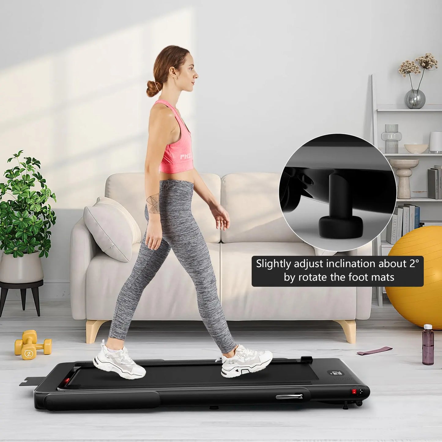 Goplus 2 in 1 Folding Treadmill, 2.25HP Under Desk Electric Treadmill, Installation-Free with Bluetooth Speaker, Remote Control and LED Display, Walking Jogging for Home Office Use The Champ Gear
