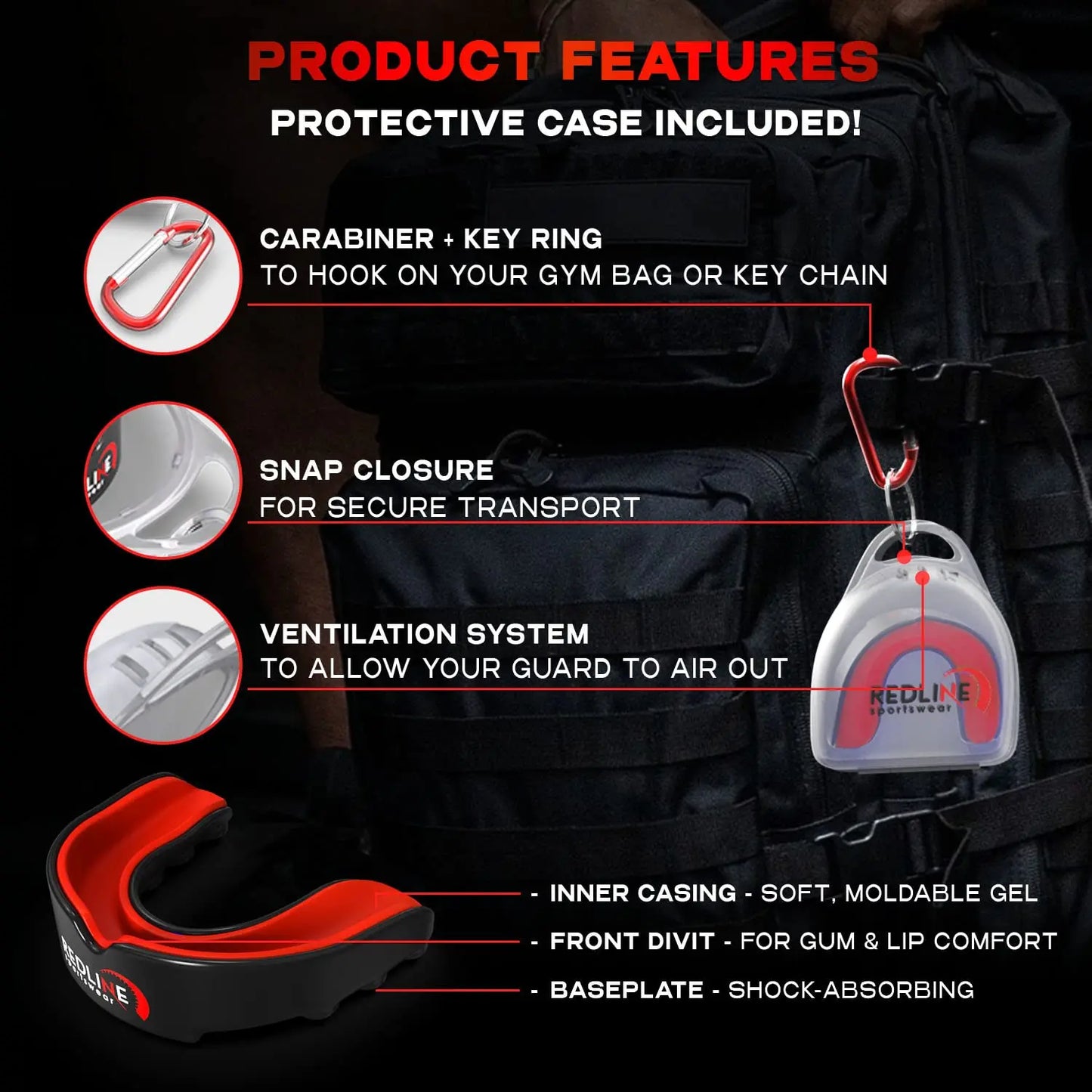 Premium Custom Molded Boxing Mouth Guard with case, Professional Mouth Guard for Braces for Sports | BPA Free Sports Mouth Guard for Football, Hockey, Lacrosse | Mouthpiece for Kids, Adult & Youth The Champ Gear