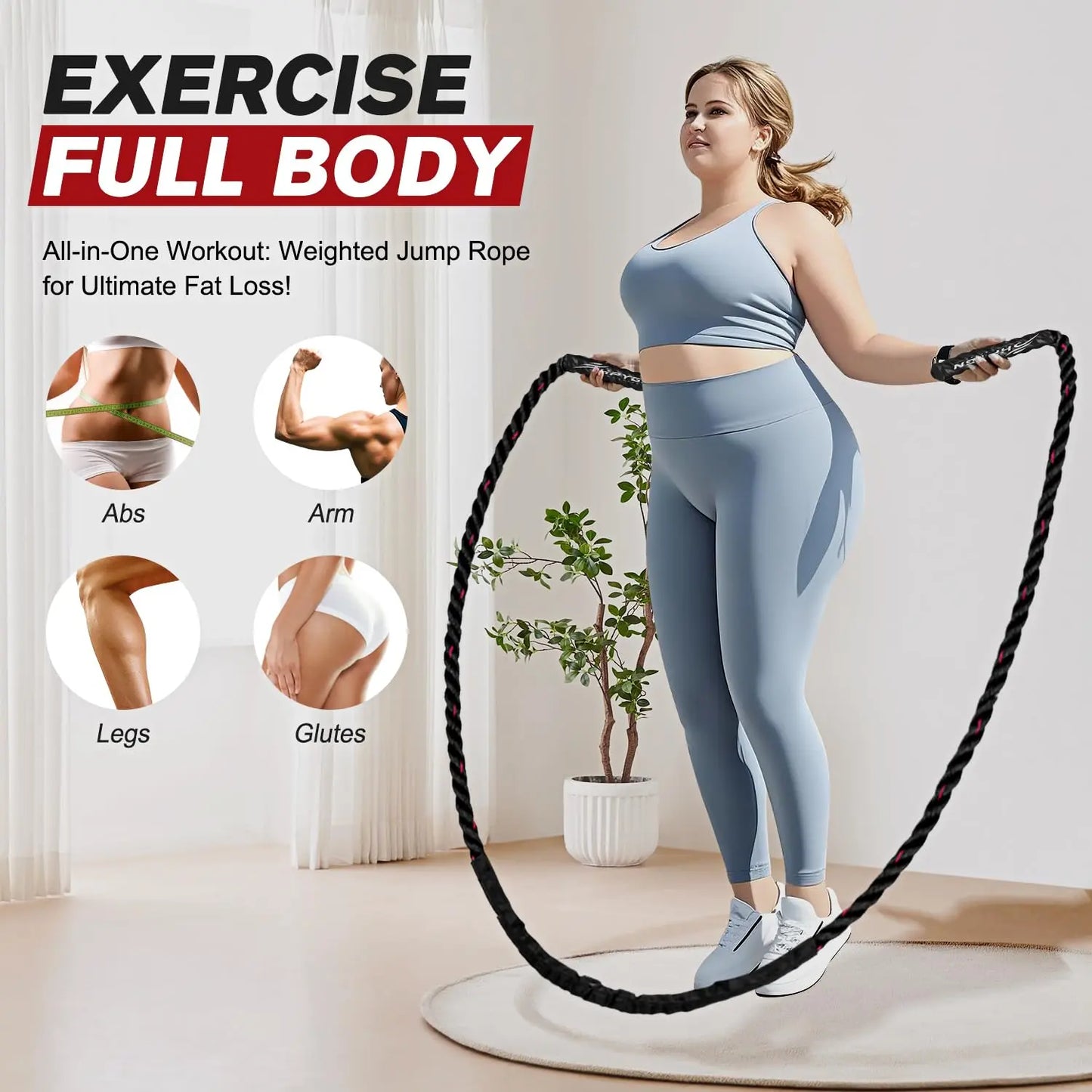 Jump Rope, Weighted Jump Ropes for Men women, 2.8lb 3.8lb 5lb Heavy Skipping Rope for Exercise, Adult Jumpropes for Home Workout, Boxing, Cardio, Improve Strength, Total Body Workout Equipment The Champ Gear