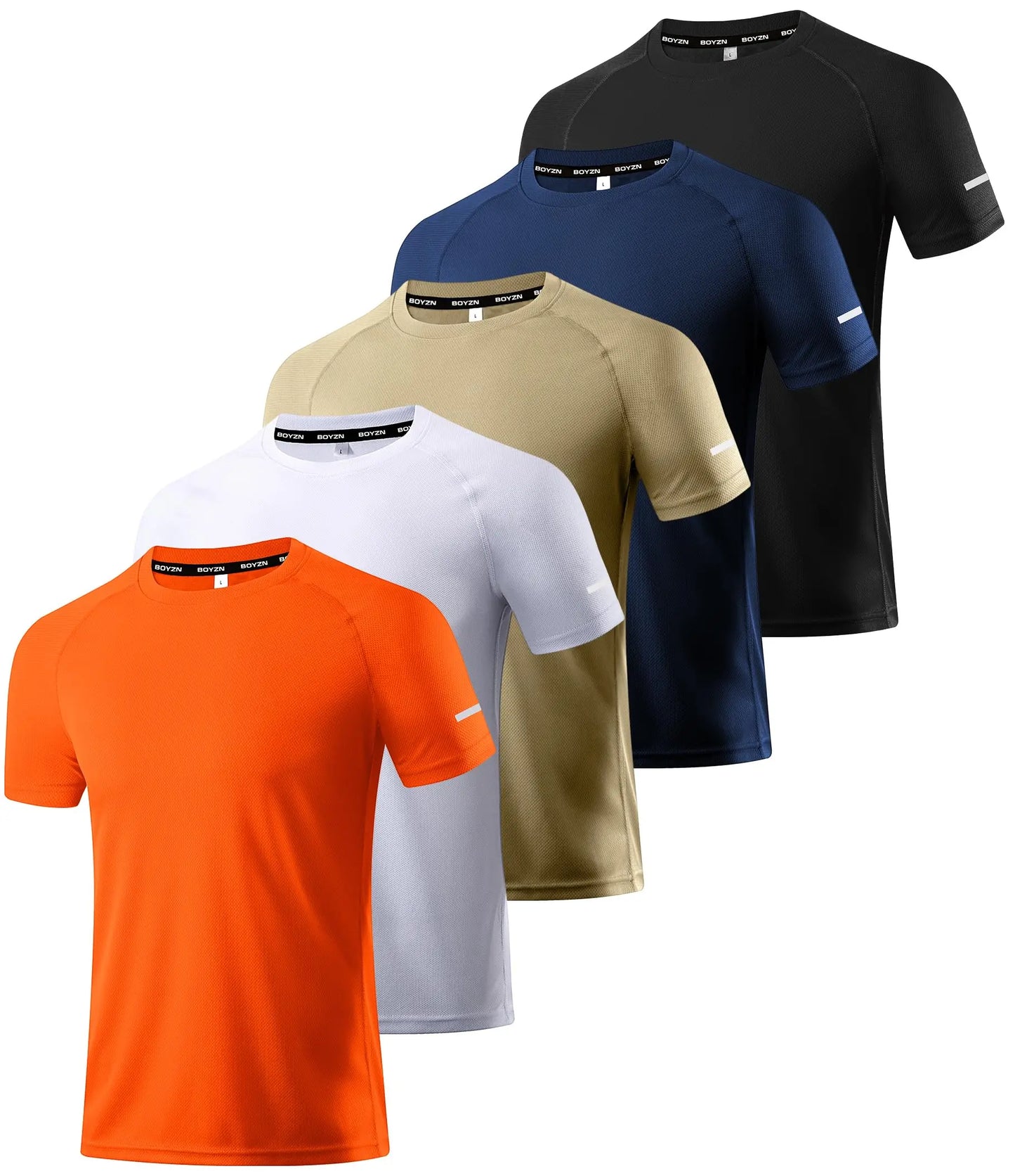 Boyzn 1, 3 or 5 Pack Men's Workout Running Shirts, Dry Fit Moisture Wicking T-Shirts, Sports Gym Athletic Short Sleeve Shirts The Champ Gear