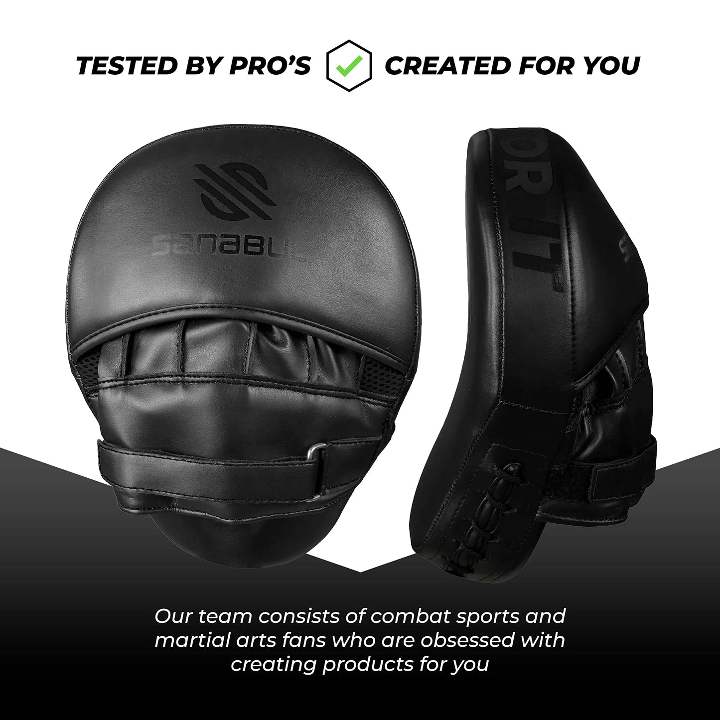 Sanabul Essential Curved Punching Mitts for Boxing, MMA Muay Thai Boxing Pads for Training, Punch Focus Mitts, Hand Pads Sparring Gear, Strike Shield The Champ Gear