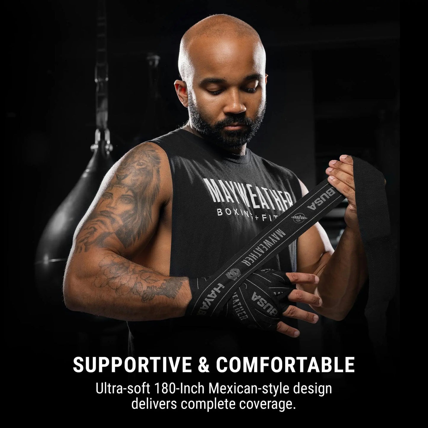 Hayabusa Mayweather Stretch Hand Wraps for Men and Women, 180 inches The Champ Gear