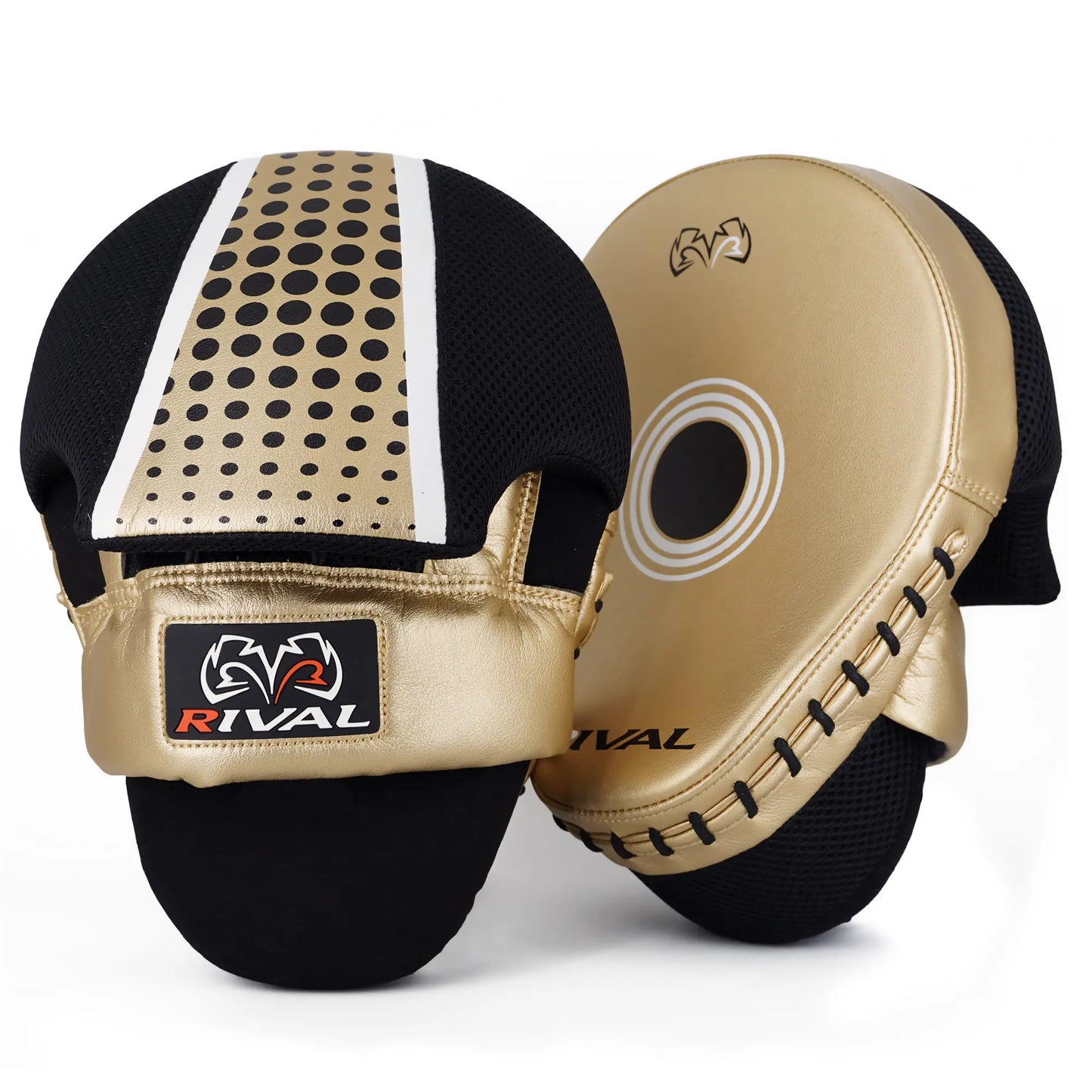 RIVAL Boxing RAPM Pro Punch Mitts - Padded Finger Protector, Pre-Curved, High-Density, Impact-Resistant Foam, and Airflow System The Champ Gear