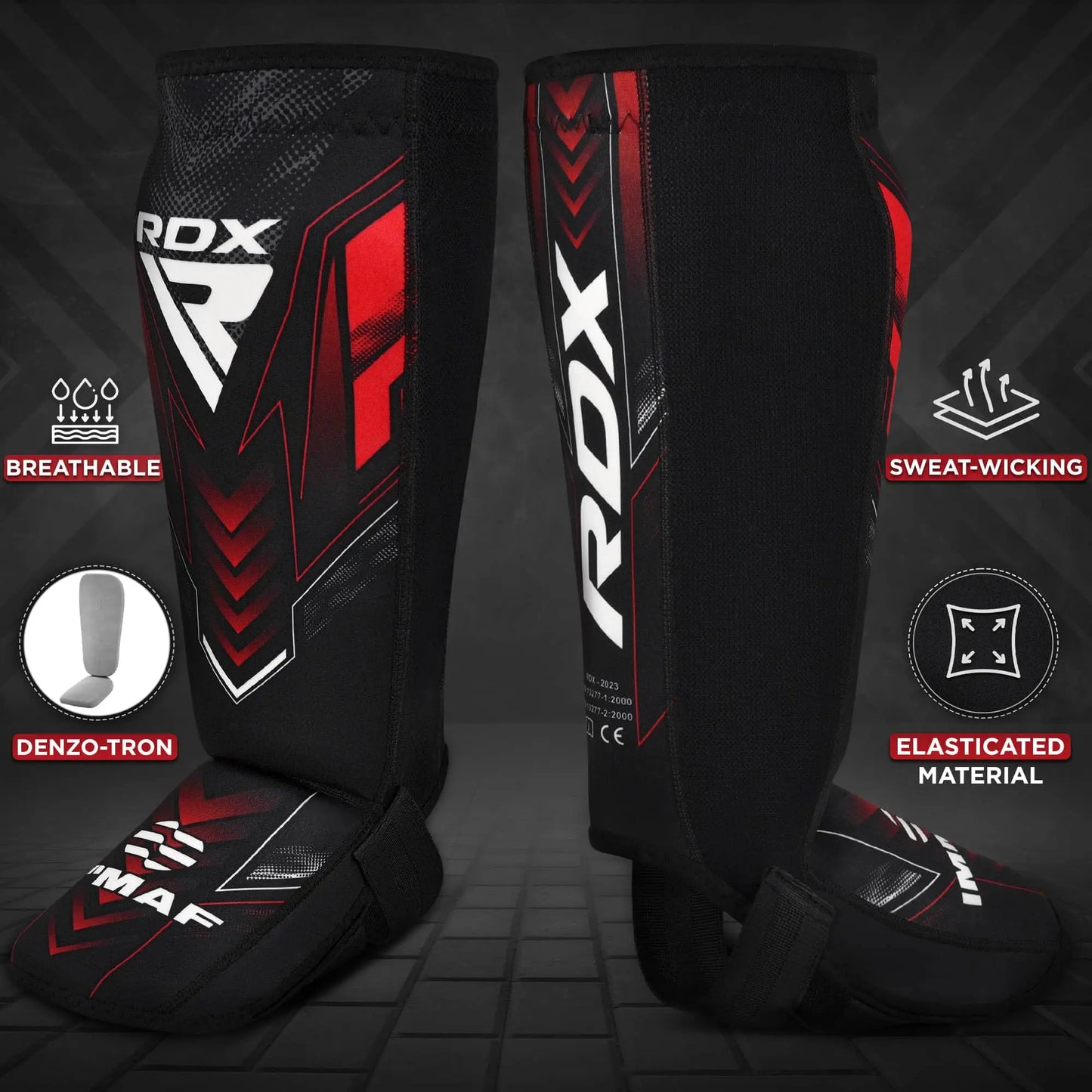 RDX IMMAF Approved Shin Guards, Competition Level Neoprene Shin Pads for Sparring and Grappling, MMA Muay Thai Kickboxing Training, Professional Shin Insteps Protection, Men Women The Champ Gear