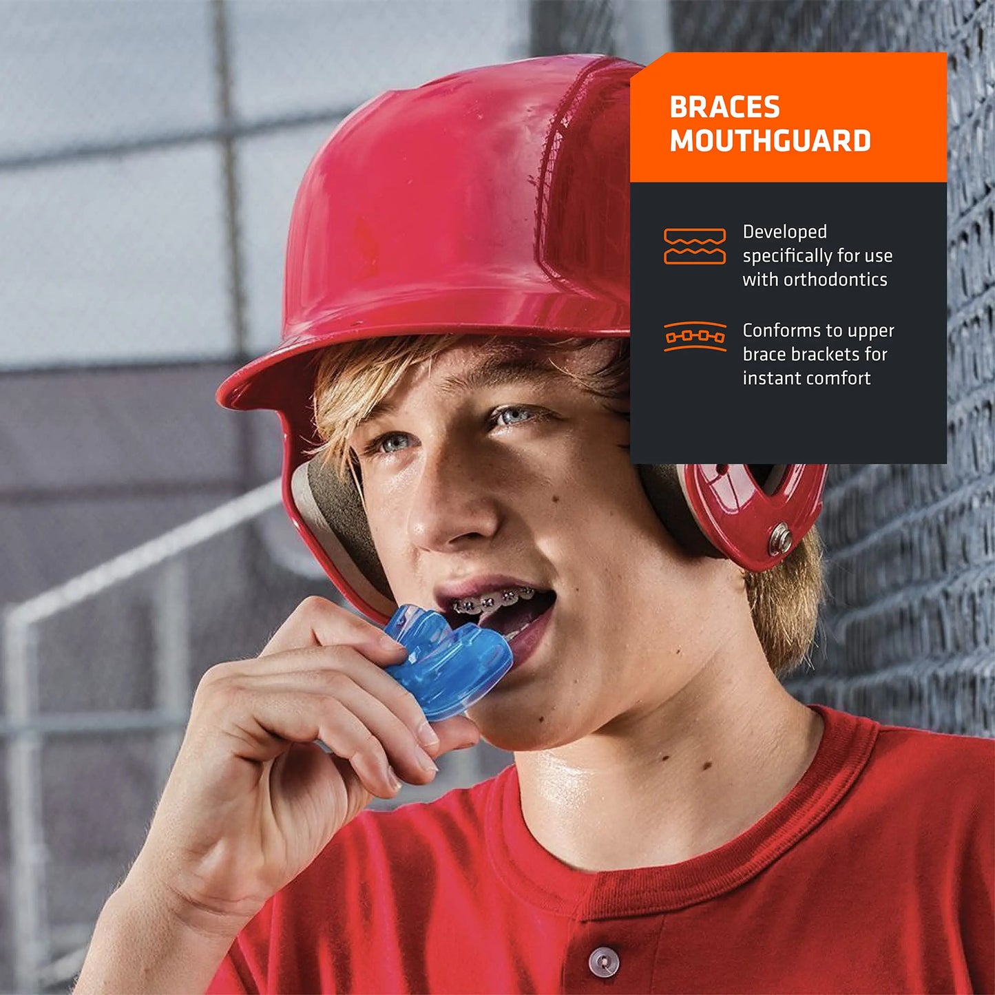 Shock Doctor Mouth Guard for Braces for Sports, Orthodontic Mouth Guard for Braces, Upper & Lower Mouthguard, Mouth Guard for Lacrosse, Hockey, Baseball, Football, Braces Mouth Guard The Champ Gear