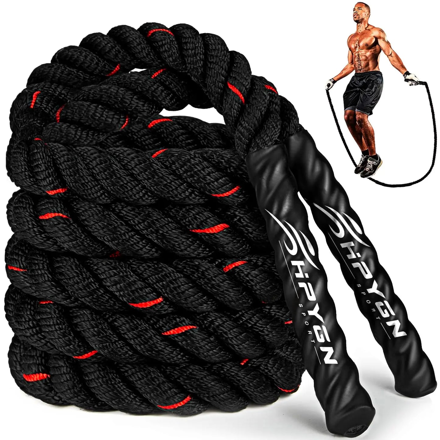 Jump Rope, Weighted Jump Ropes for Men women, 2.8lb 3.8lb 5lb Heavy Skipping Rope for Exercise, Adult Jumpropes for Home Workout, Boxing, Cardio, Improve Strength, Total Body Workout Equipment The Champ Gear