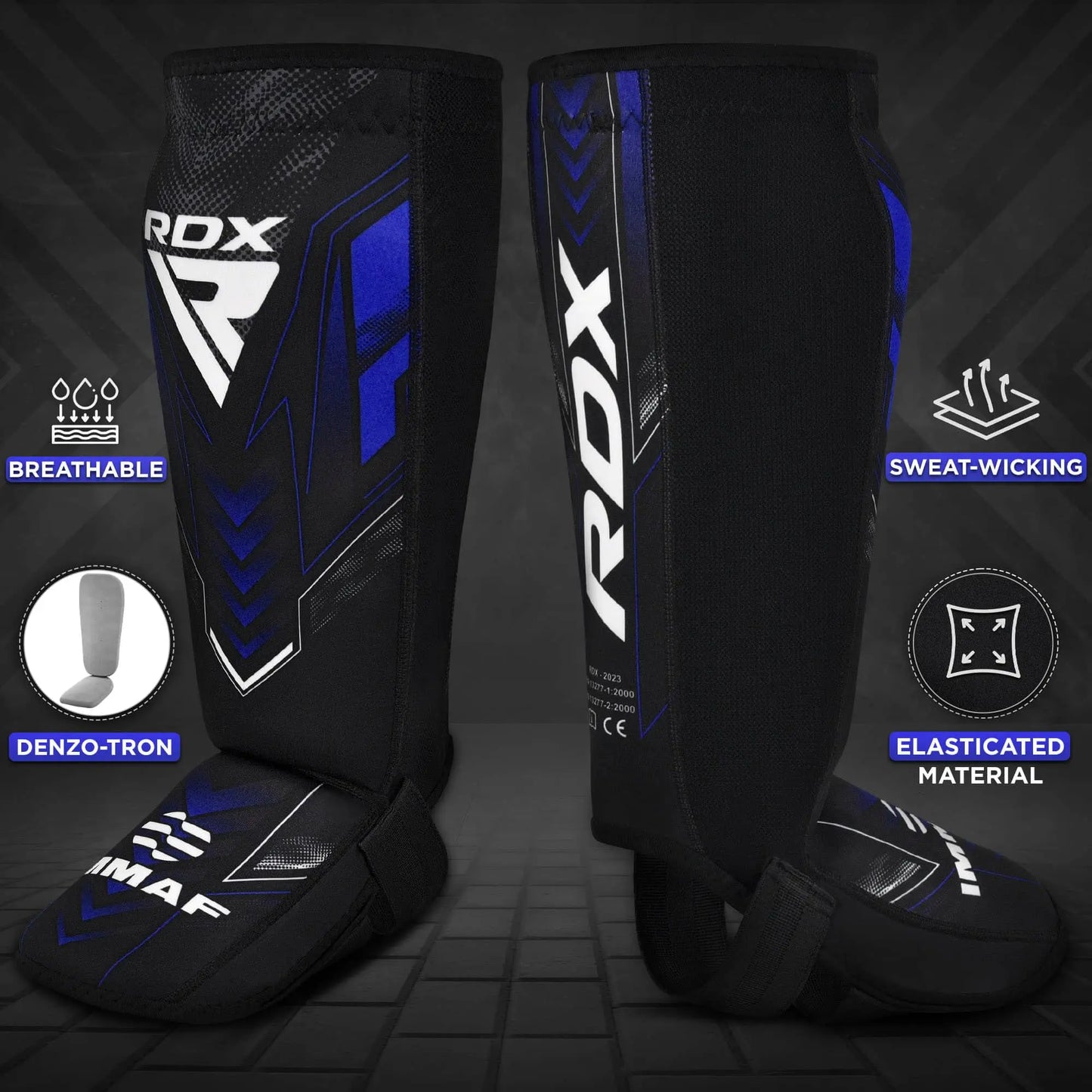 RDX IMMAF Approved Shin Guards, Competition Level Neoprene Shin Pads for Sparring and Grappling, MMA Muay Thai Kickboxing Training, Professional Shin Insteps Protection, Men Women The Champ Gear