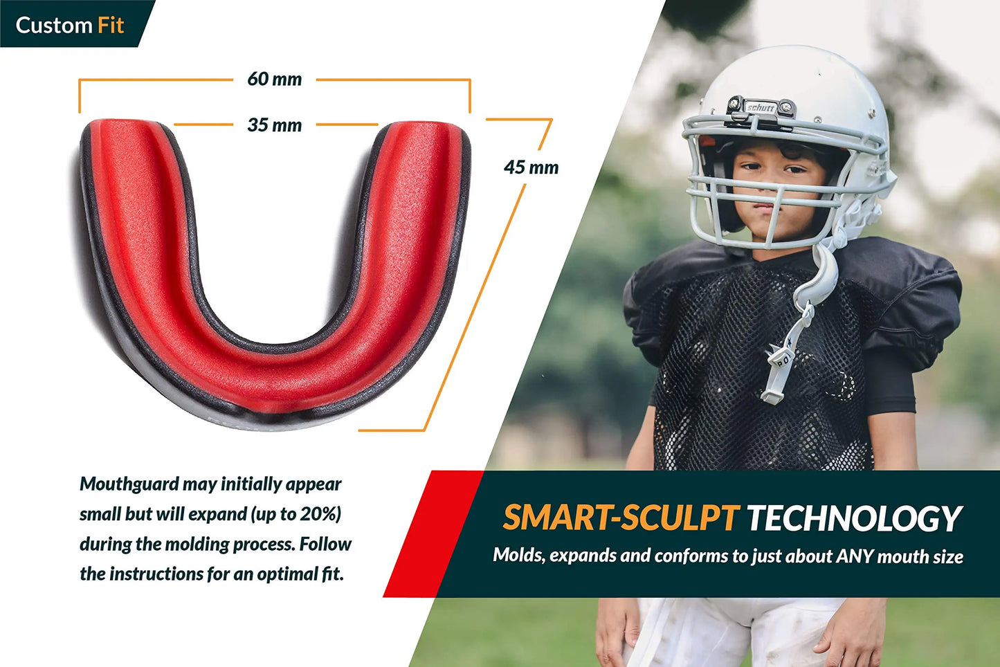Premium Custom Molded Boxing Mouth Guard with case, Professional Mouth Guard for Braces for Sports | BPA Free Sports Mouth Guard for Football, Hockey, Lacrosse | Mouthpiece for Kids, Adult & Youth The Champ Gear