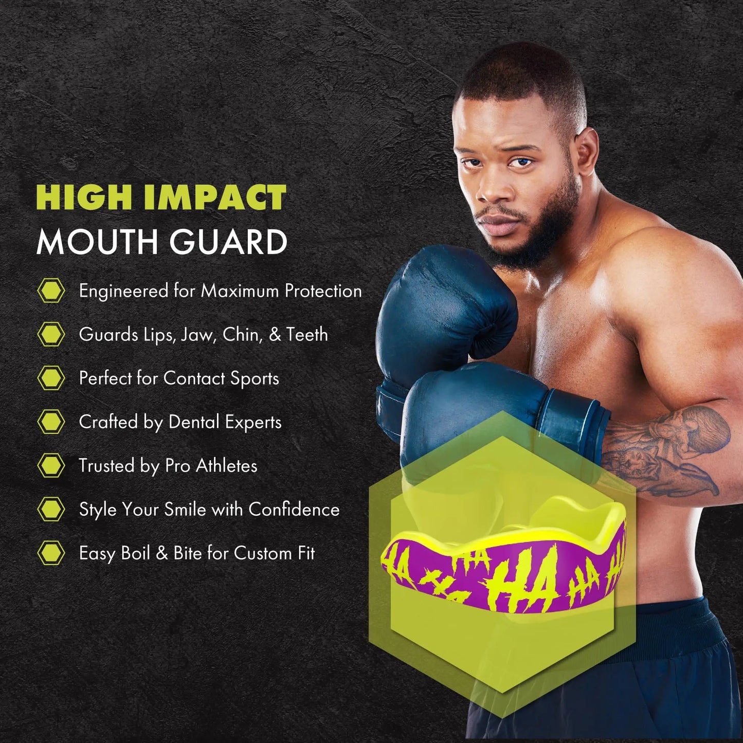 DAMAGE CONTROL High Impact Mouth Guard, Mouthguards for Sports, Boxing, Roller Derby, Hockey, Lacrosse Mouth Guard, Mouth Guards with Ultra Fit and Protection Against Shock The Champ Gear
