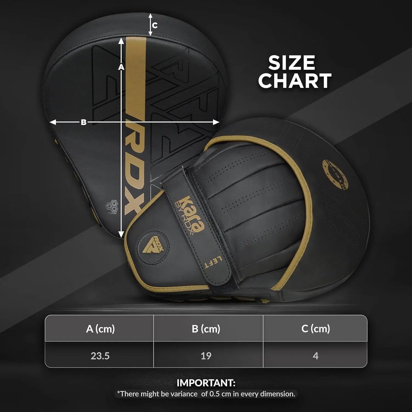 Boxing Pads Curved Focus Mitts, Maya Hide Leather Kara Hook and Jab Training Pads, Adjustable Strap Ventilated, MMA Muay Thai Kickboxing Coaching Martial Arts Punching Hand Target Strike Shield