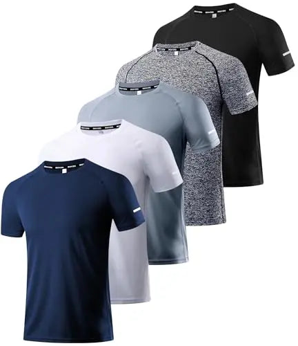 Boyzn 1, 3 or 5 Pack Men's Workout Running Shirts, Dry Fit Moisture Wicking T-Shirts, Sports Gym Athletic Short Sleeve Shirts The Champ Gear