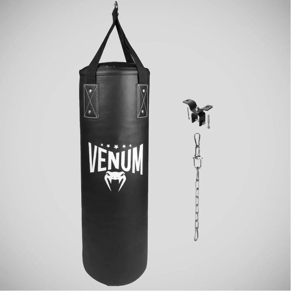 Venum Origins Punching Bag - Black/White (Ceiling Mount Included) The Champ Gear