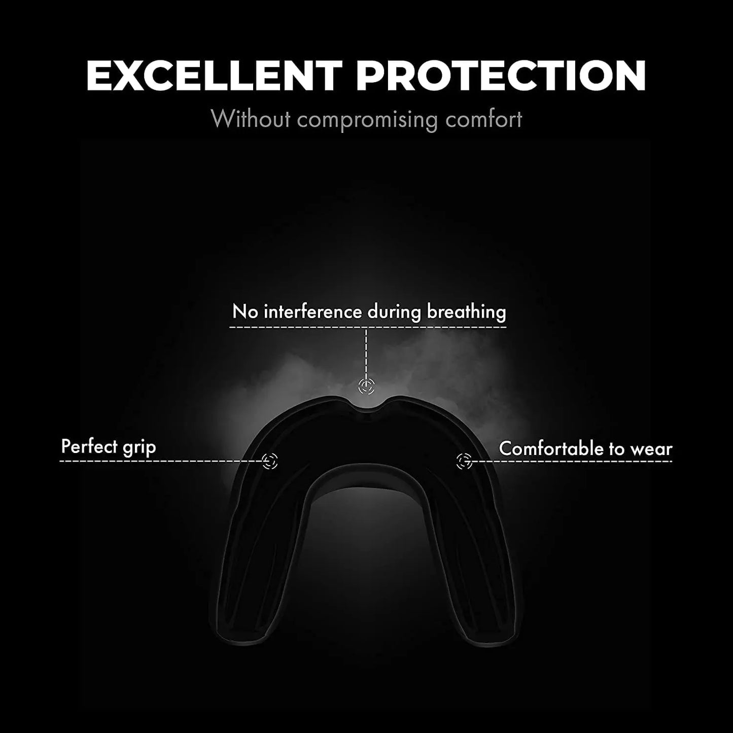FIGHTR® Premium Mouth Guard - for Excellent Breathing & Easy to fit | Sports Mouth Guard for Boxing, MMA, Football, Lacrosse, Hockey and Other Sports | incl. hygienic Box The Champ Gear