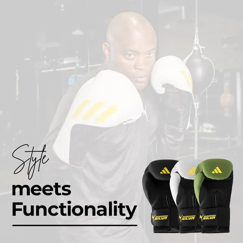 Adidas x Anderson Silva Tilt150 Boxing Gloves - Premium PU Shell, Enhanced Wrist Support, Optimal Punch Alignment for Men, Women, Kids, Boxing, Kickboxing, MMA, Punching Gloves, MMA Gloves The Champ Gear