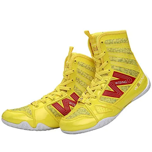 wesing Boxing Shoes Kickboxing Footwears Training High-top Ankle Boot Shoes with Large Size The Champ Gear