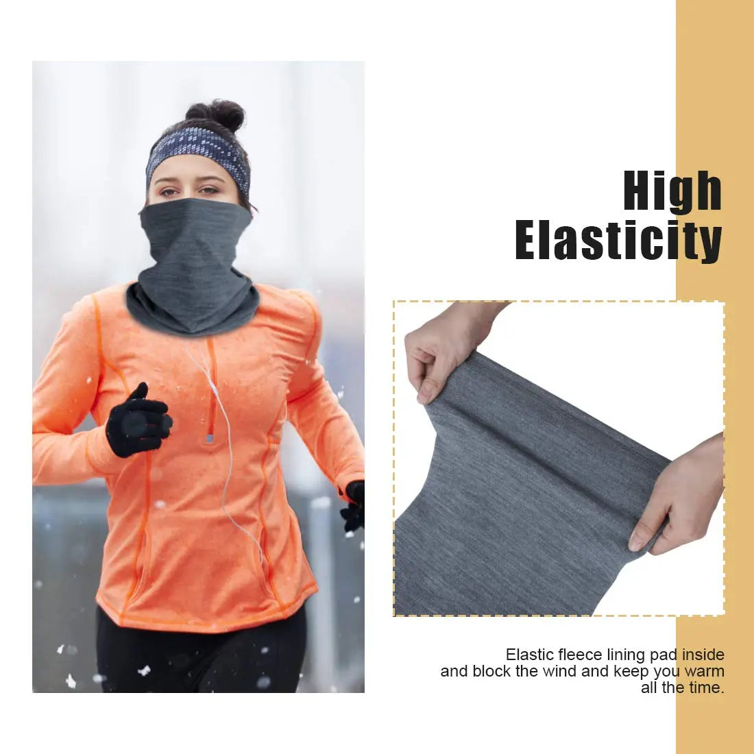 KGC 2 Pack Winter Neck Warmer Gaiter,Soft Fleece Windproof Face Cover Mask Scarf Bandana for Men & Women Outdoor Sports The Champ Gear
