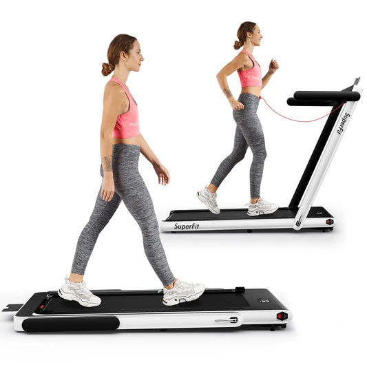 Goplus 2 in 1 Folding Treadmill, 2.25HP Under Desk Electric Treadmill, Installation-Free with Bluetooth Speaker, Remote Control and LED Display, Walking Jogging for Home Office Use The Champ Gear
