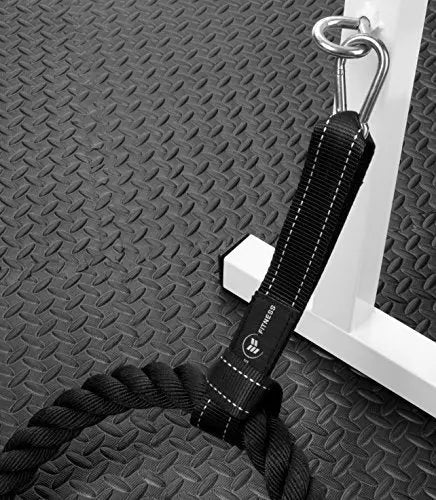 Battle Rope Anchor Strap Kit | Heavy Duty Reinforced Nylon | Easy and Fast Setup | Stops Rope Damage | Stainless Steel Carabiner | Includes Exercise Guide | The Champ Gear