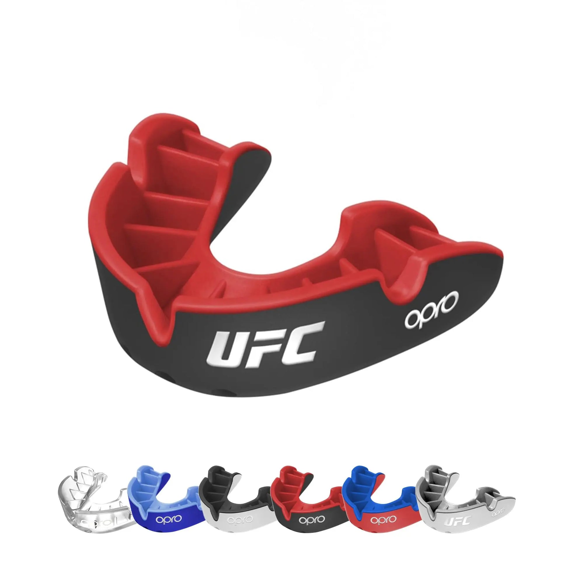 OPRO Silver Level Jawz Adult and Youth Sports Mouthguard With Case, Gum Shield Featuring Revolutionary Fitting Technology for Hockey, Rugby, Boxing MMA, BJJ, Karate, Judo, UFC (Black/Silver, Adult) The Champ Gear