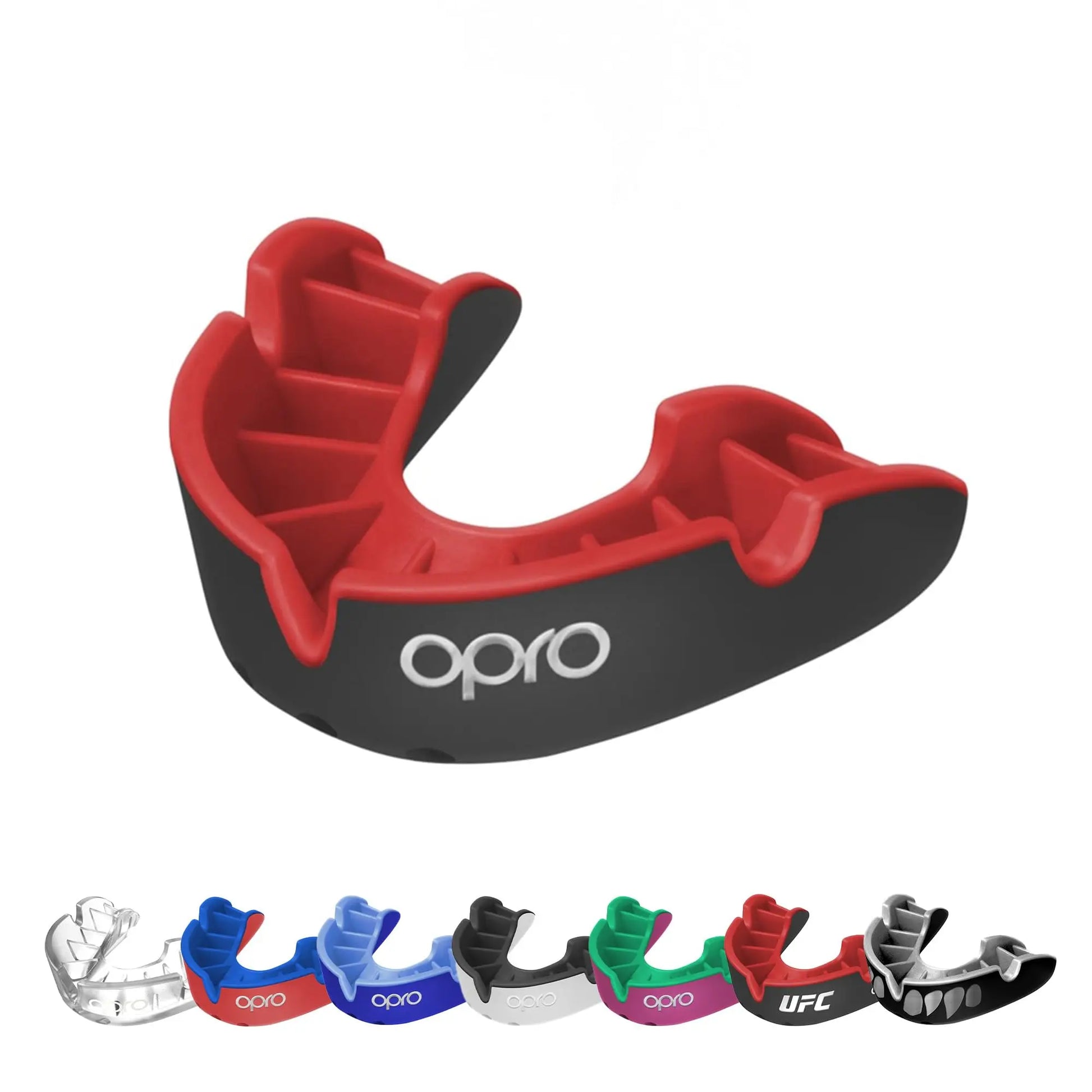 OPRO Silver Level Jawz Adult and Youth Sports Mouthguard With Case, Gum Shield Featuring Revolutionary Fitting Technology for Hockey, Rugby, Boxing MMA, BJJ, Karate, Judo, UFC (Black/Silver, Adult) The Champ Gear