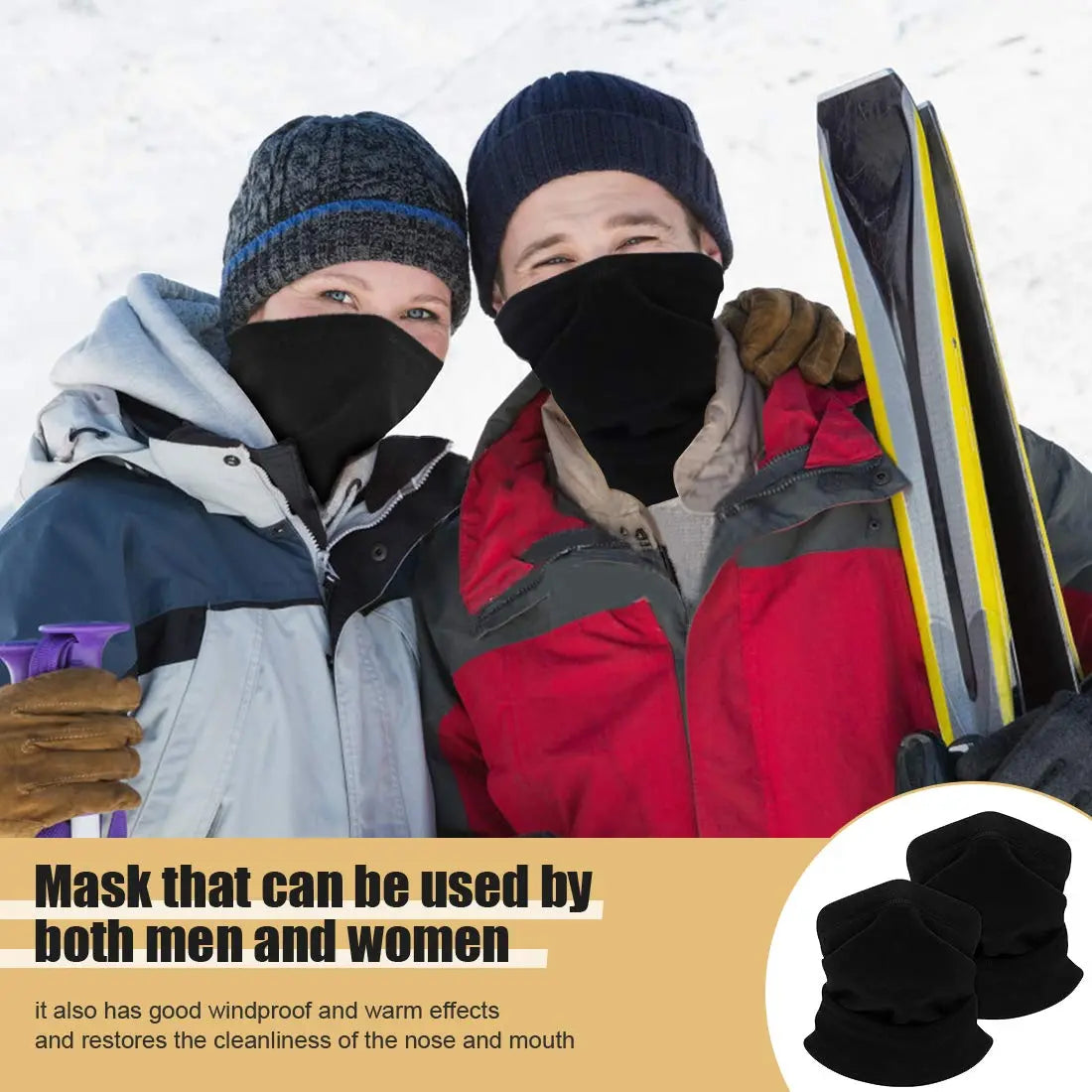 KGC 2 Pack Winter Neck Warmer Gaiter,Soft Fleece Windproof Face Cover Mask Scarf Bandana for Men & Women Outdoor Sports The Champ Gear