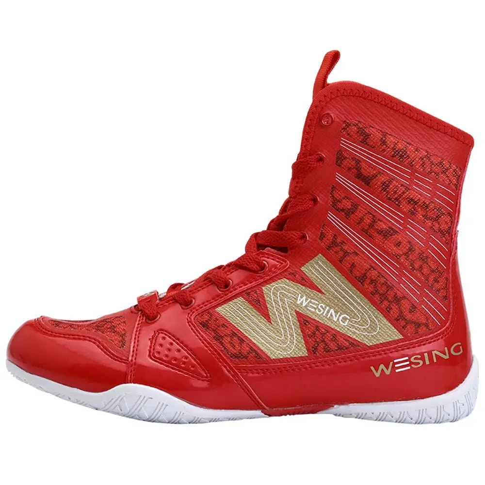 wesing Boxing Shoes Kickboxing Footwears Training High-top Ankle Boot Shoes with Large Size The Champ Gear