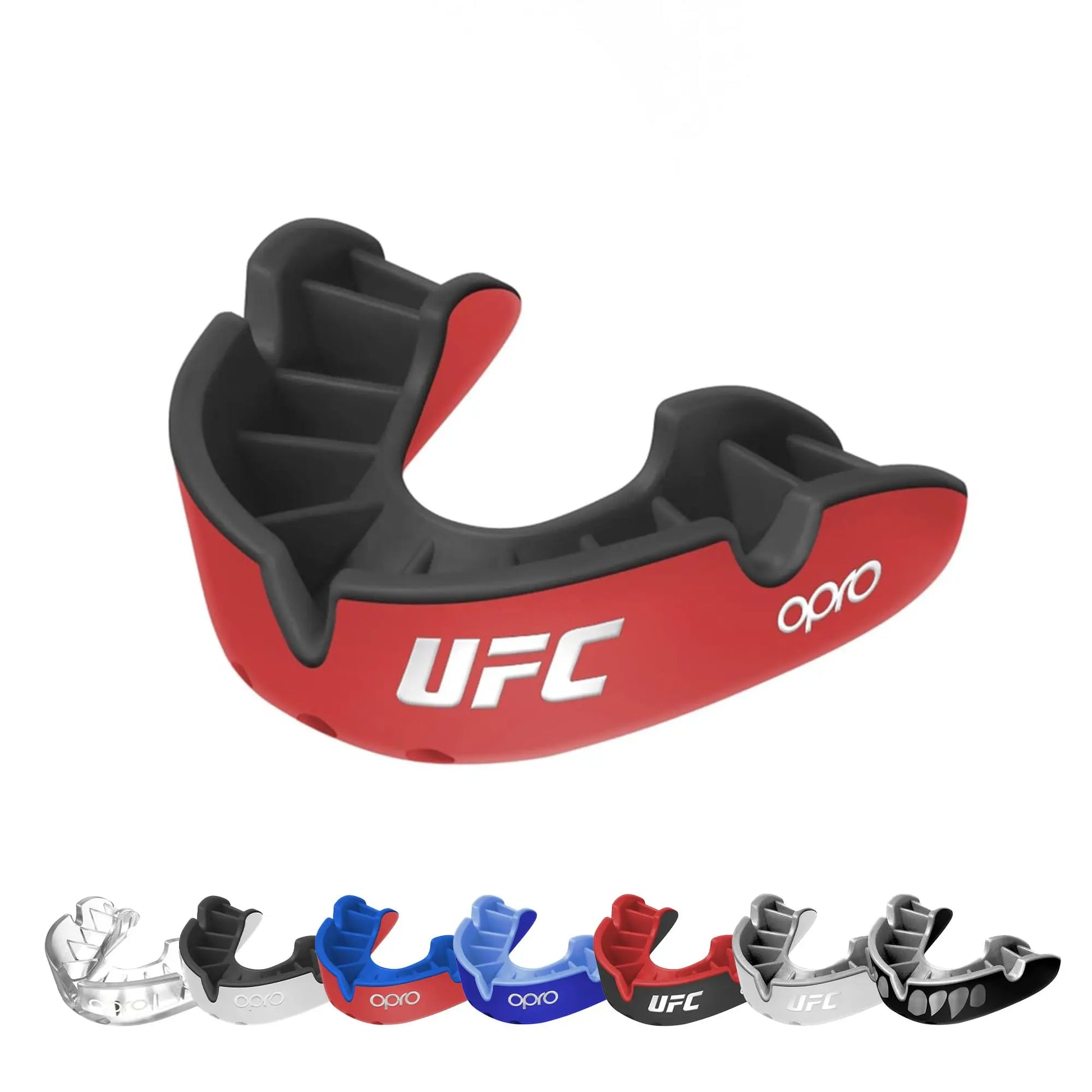 OPRO Silver Level Jawz Adult and Youth Sports Mouthguard With Case, Gum Shield Featuring Revolutionary Fitting Technology for Hockey, Rugby, Boxing MMA, BJJ, Karate, Judo, UFC (Black/Silver, Adult) The Champ Gear