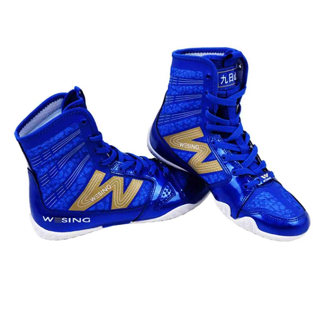wesing Boxing Shoes Kickboxing Footwears Training High-top Ankle Boot Shoes with Large Size The Champ Gear
