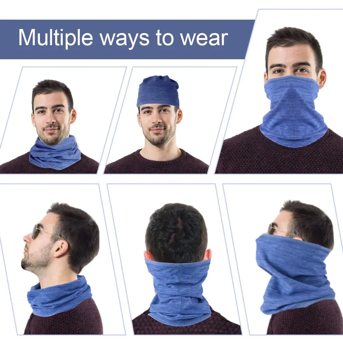 KGC 2 Pack Winter Neck Warmer Gaiter,Soft Fleece Windproof Face Cover Mask Scarf Bandana for Men & Women Outdoor Sports The Champ Gear