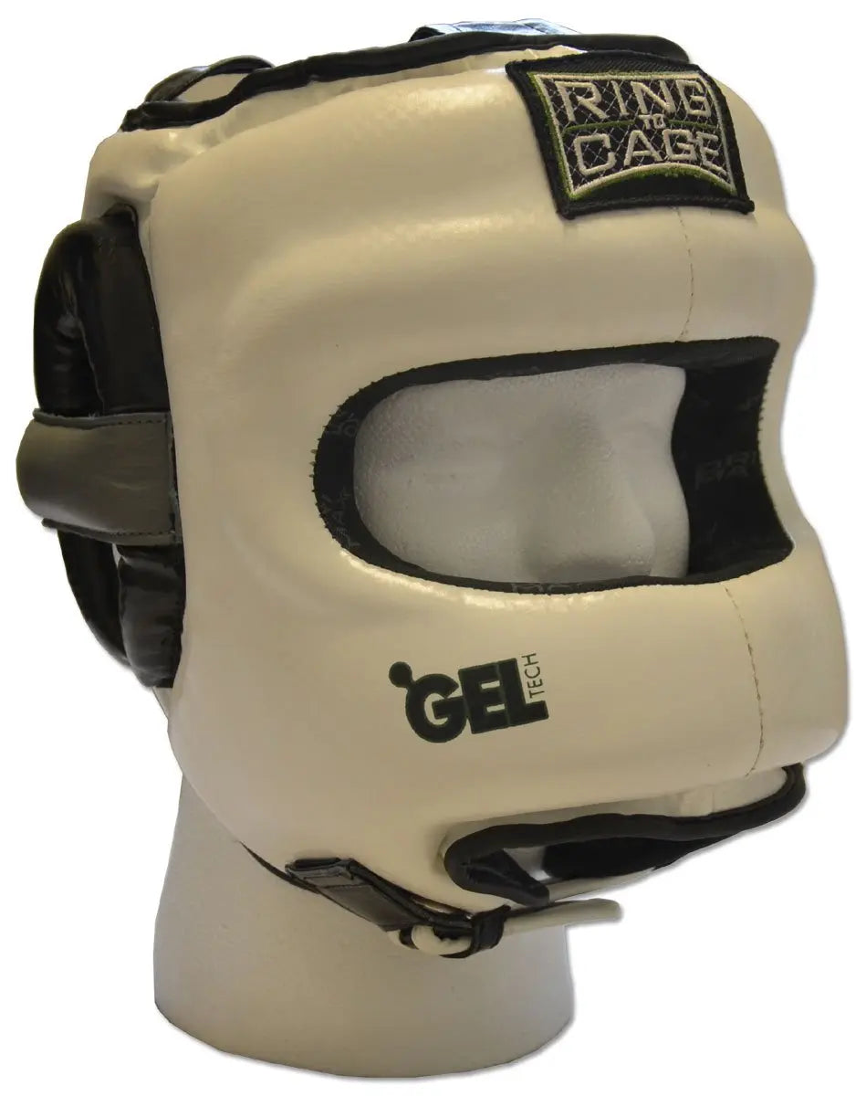 Ring to Cage Deluxe Full Face GelTech Sparring Headgear Synthetic Leather for Boxing, Muay Thai, MMA, Kickboxing The Champ Gear