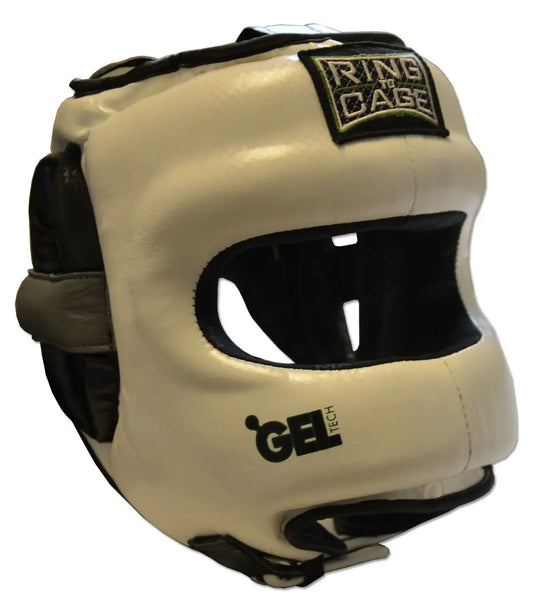 Ring to Cage Deluxe Full Face GelTech Sparring Headgear Synthetic Leather for Boxing, Muay Thai, MMA, Kickboxing The Champ Gear