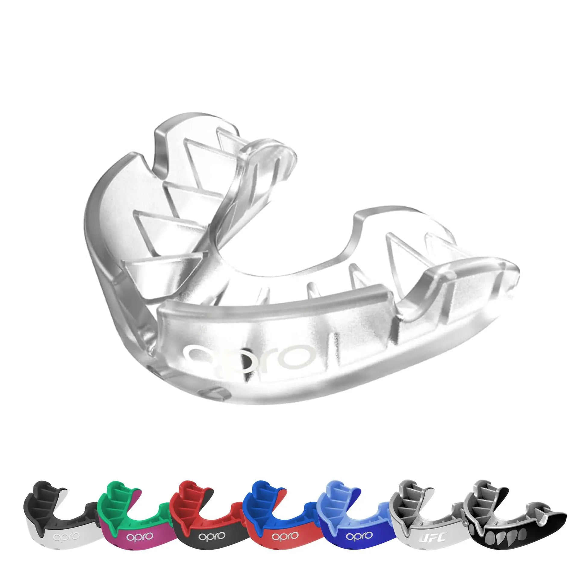 OPRO Silver Level Jawz Adult and Youth Sports Mouthguard With Case, Gum Shield Featuring Revolutionary Fitting Technology for Hockey, Rugby, Boxing MMA, BJJ, Karate, Judo, UFC (Black/Silver, Adult) The Champ Gear